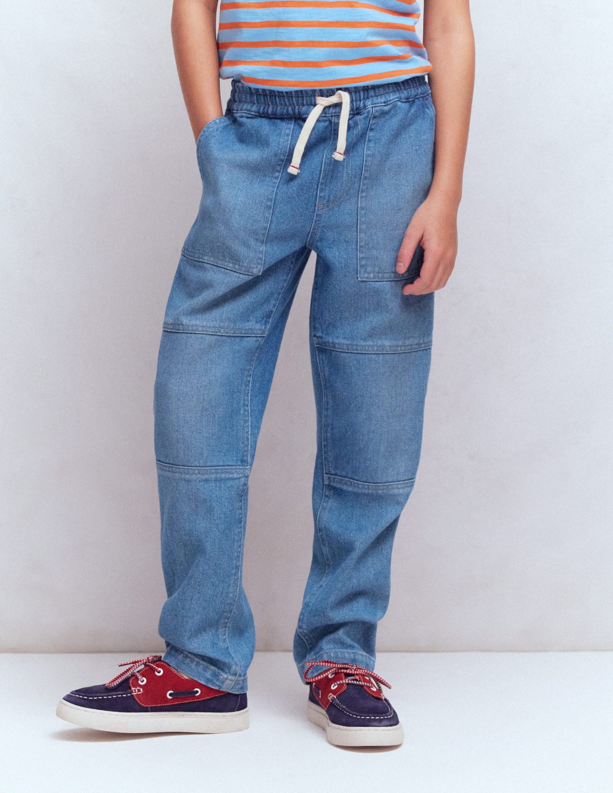 Warrior Knee Jeans-Mid Blue Wash - Image 3