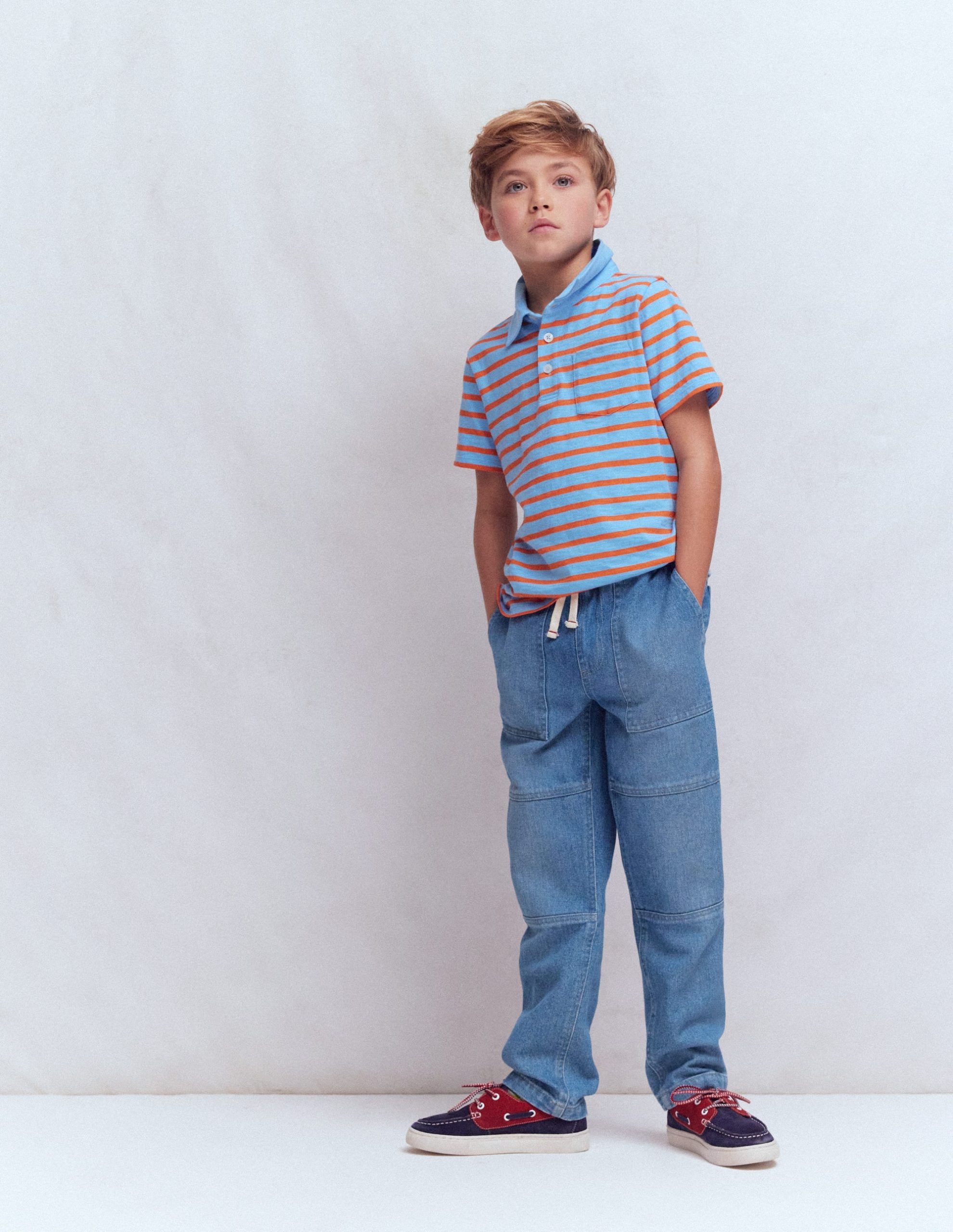 Warrior Knee Jeans-Mid Blue Wash - Image 4