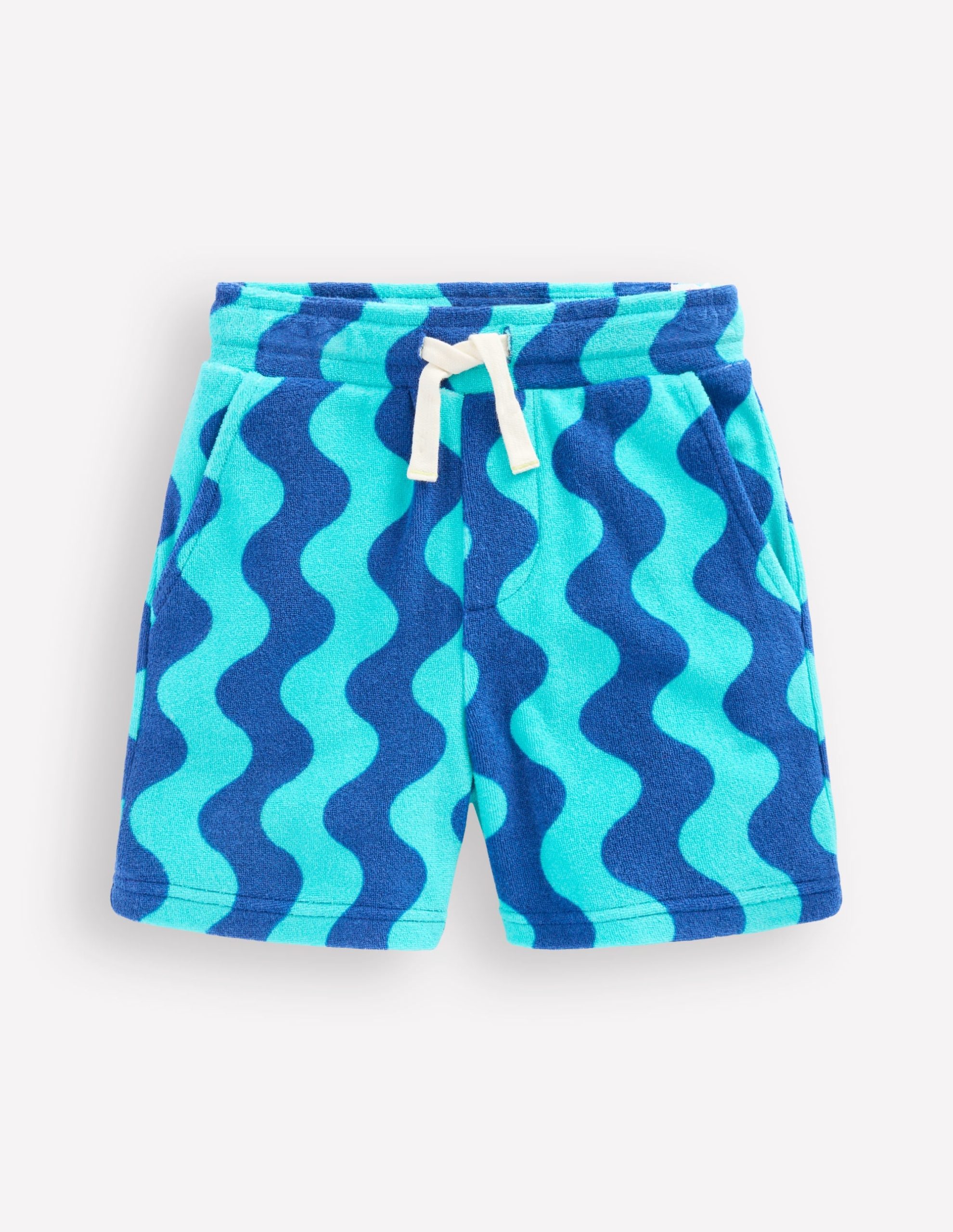 Towelling Shorts-Sapphire Blue Wave