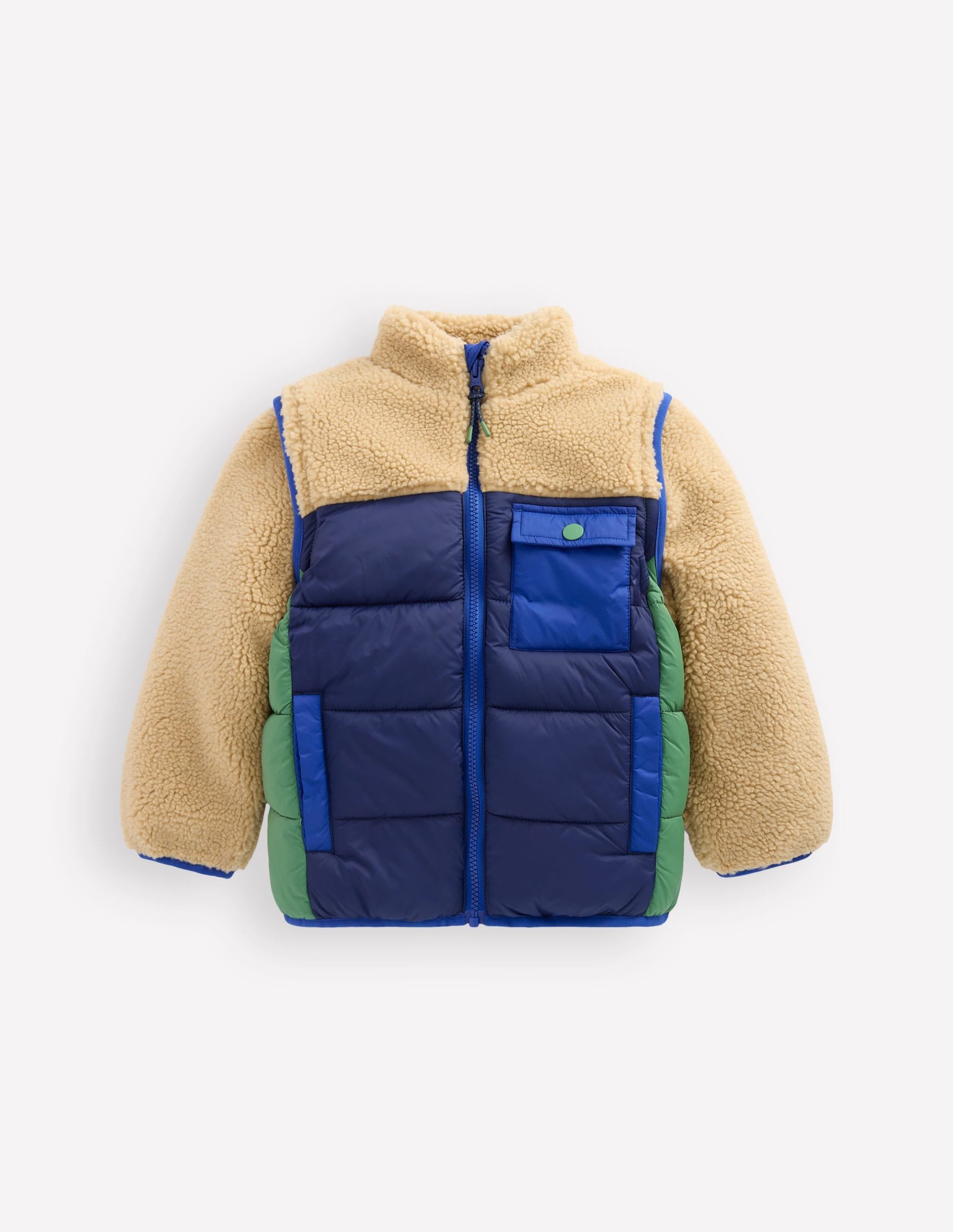 2-in-1 Borg Jacket-Winter Moss Mix