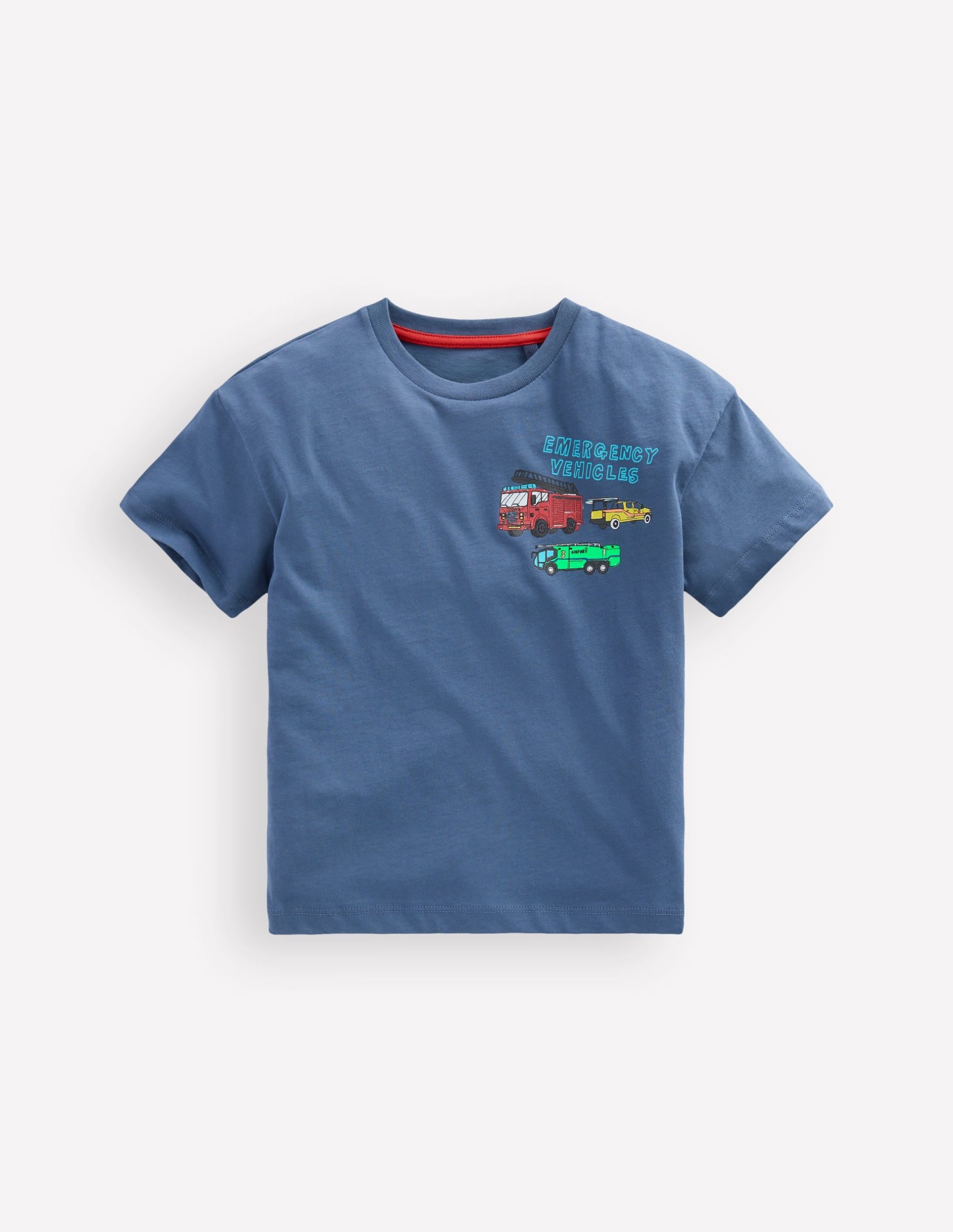 Front & Back Graphic T-shirt-Vintage Indigo Truck