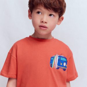 Front & Back Graphic T-shirt-Burnt Sienna Camper Van
