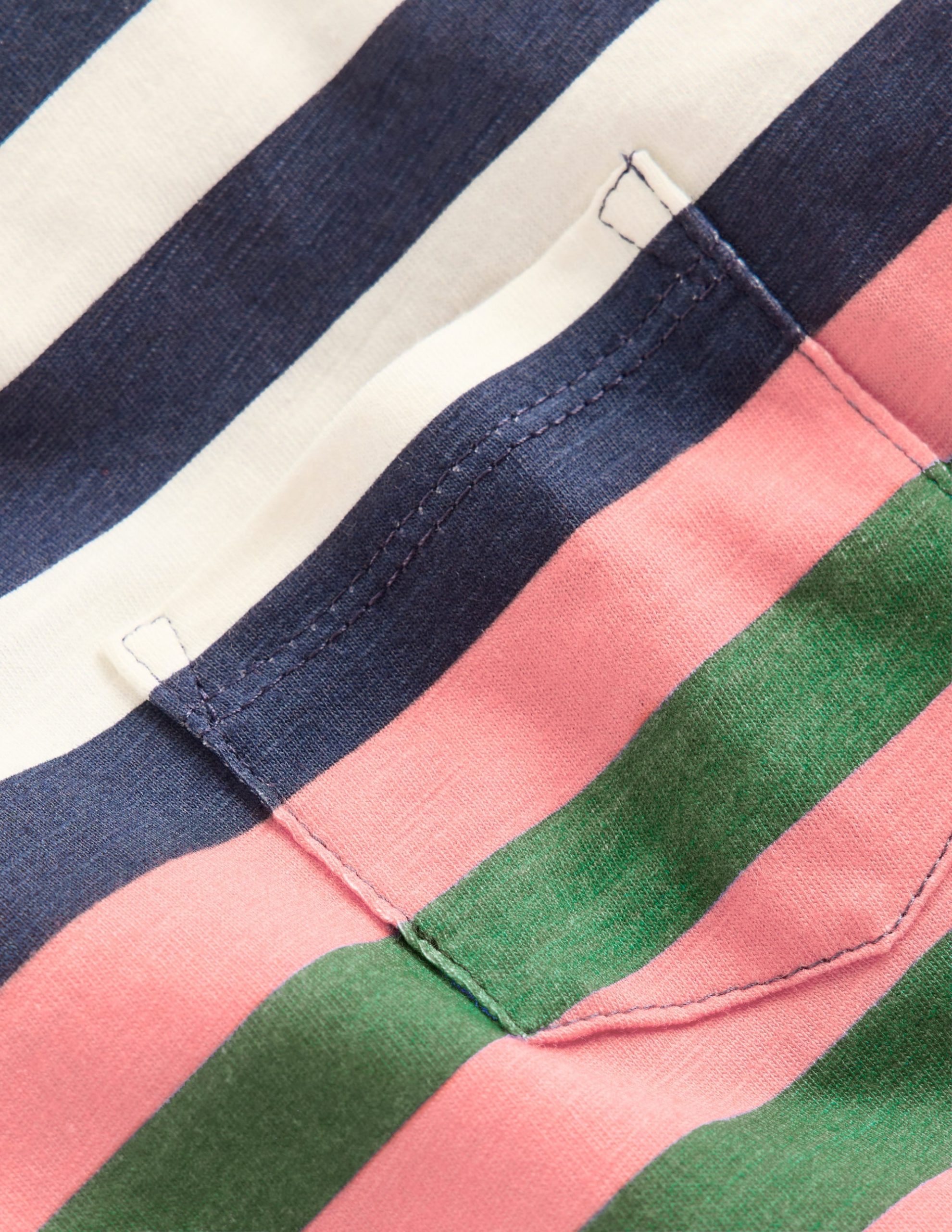 Everyday Short Sleeve T-Shirt-Navy. Red and Blue Multistripe - Image 3