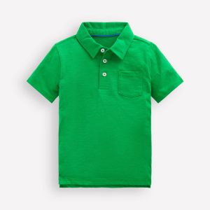 Slub Polo Shirt-Highland Green