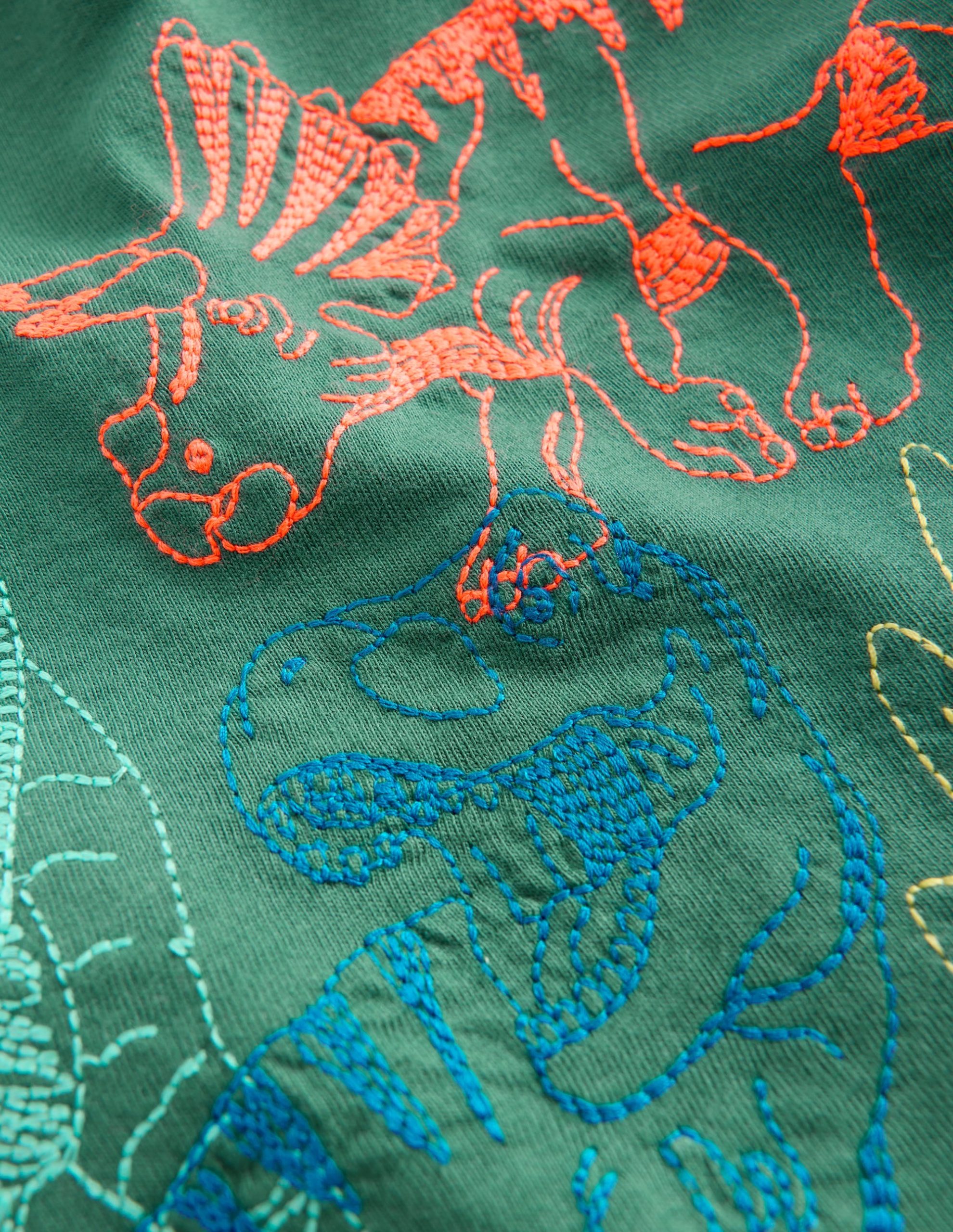 Linear Stitch T-shirt-Spruce Green Dinos - Image 3