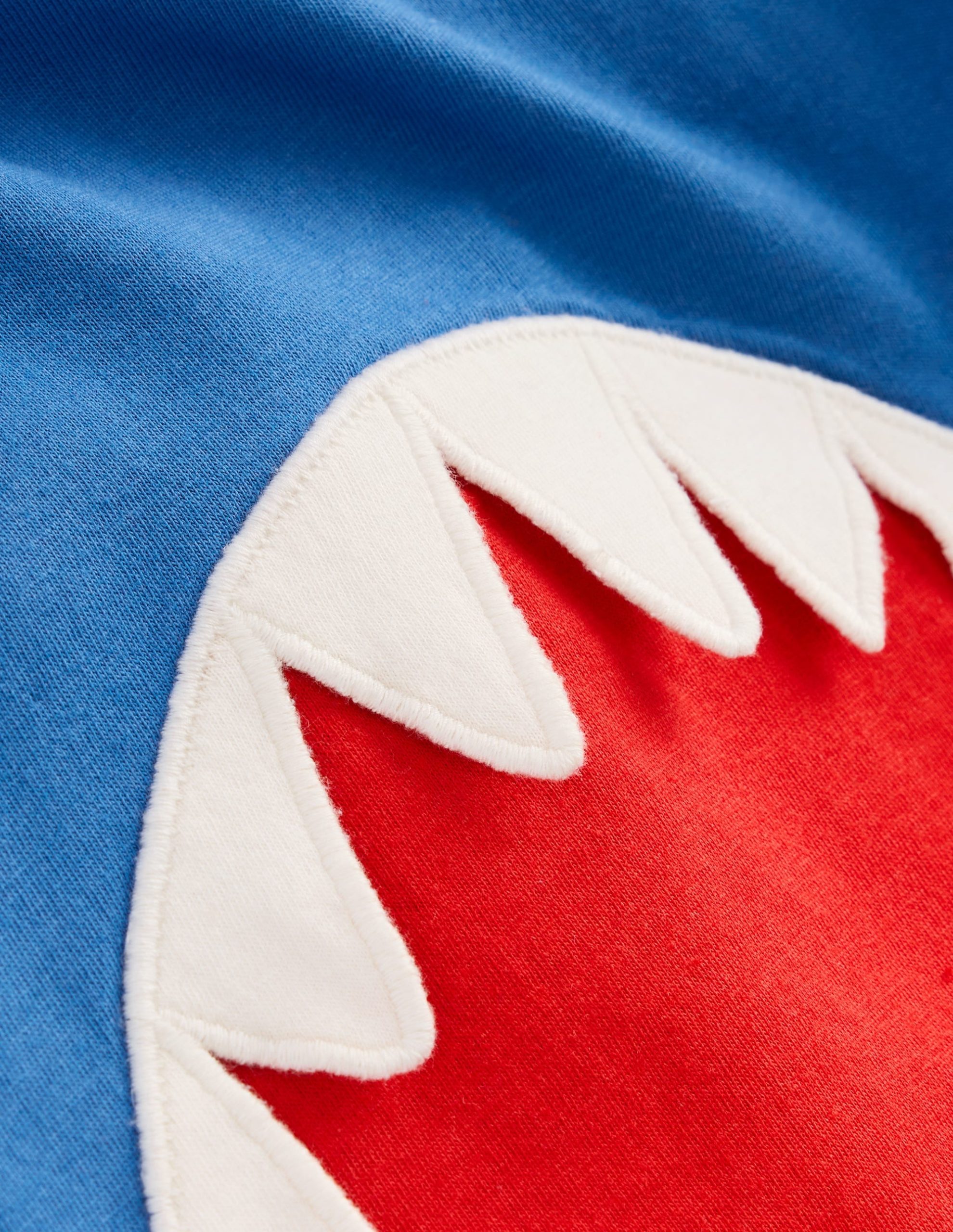 Short Sleeve Fun Appliqué Tee-Bluejay Shark - Image 3
