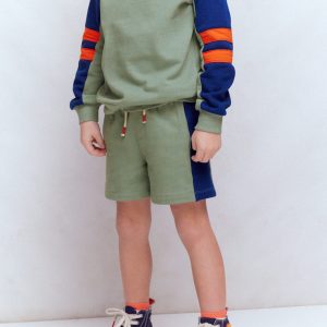 Colourblock Shorts-Green Colourblock
