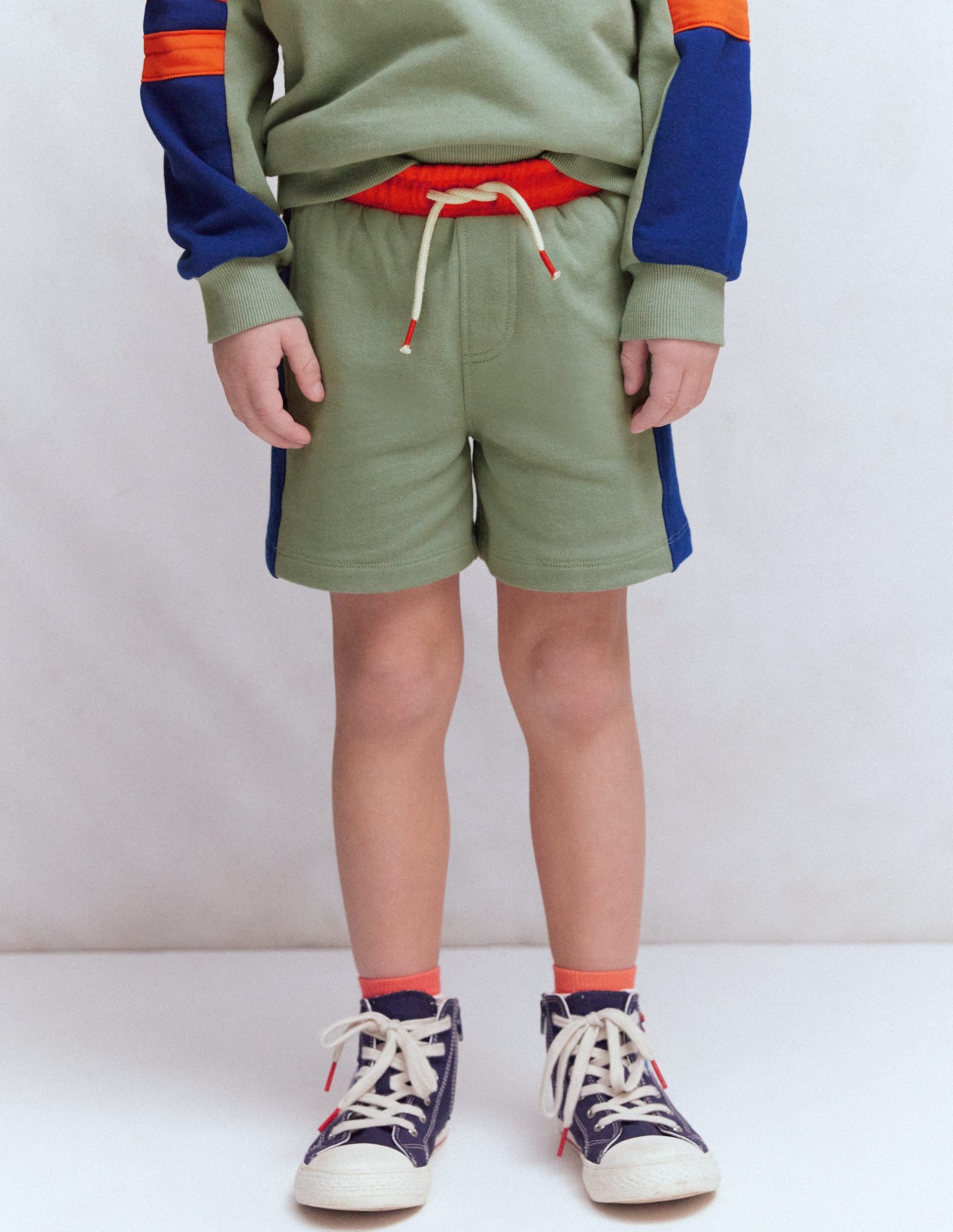 Colourblock Shorts-Green Colourblock - Image 3