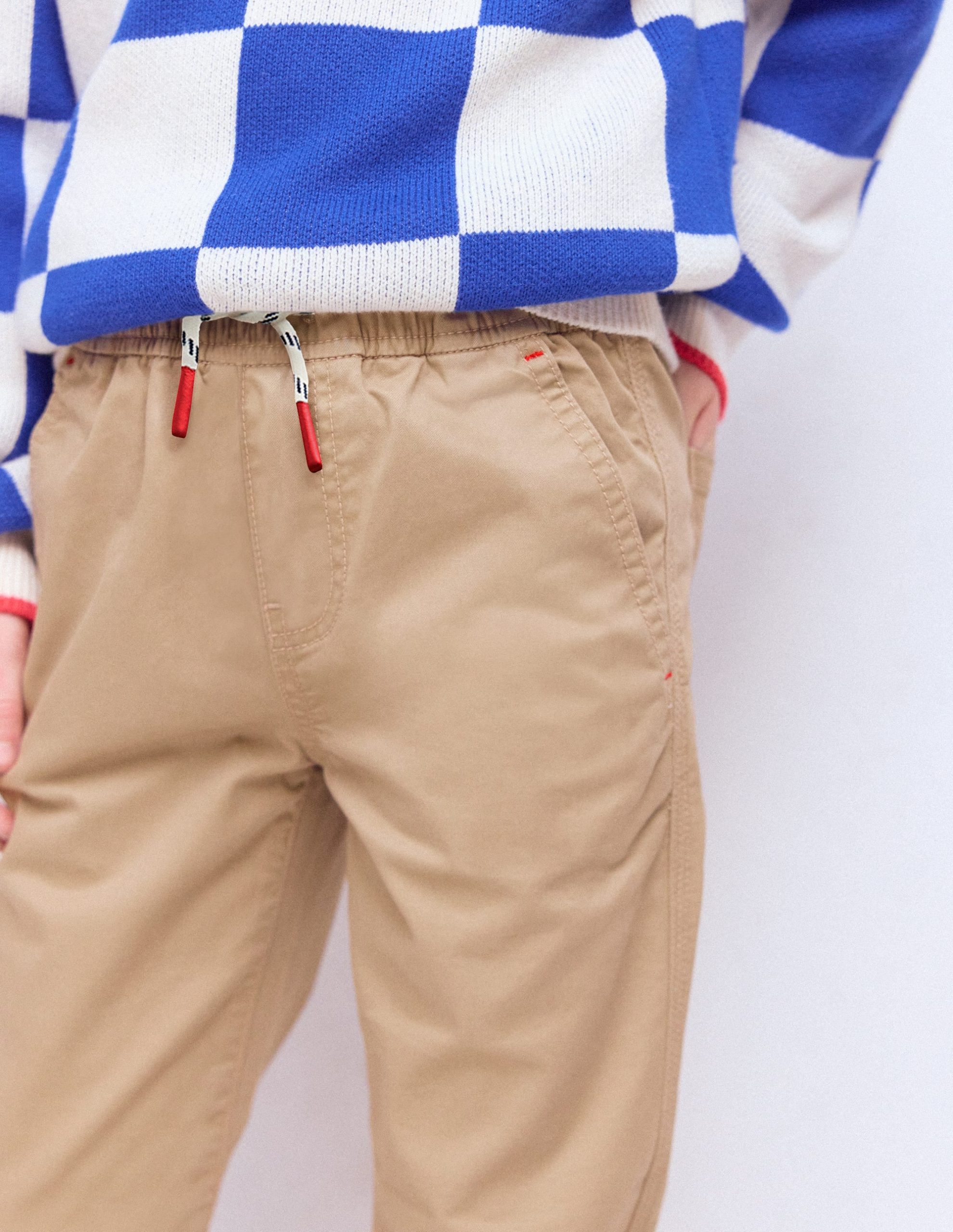 Slim Pull-on Pants-Greige - Image 2