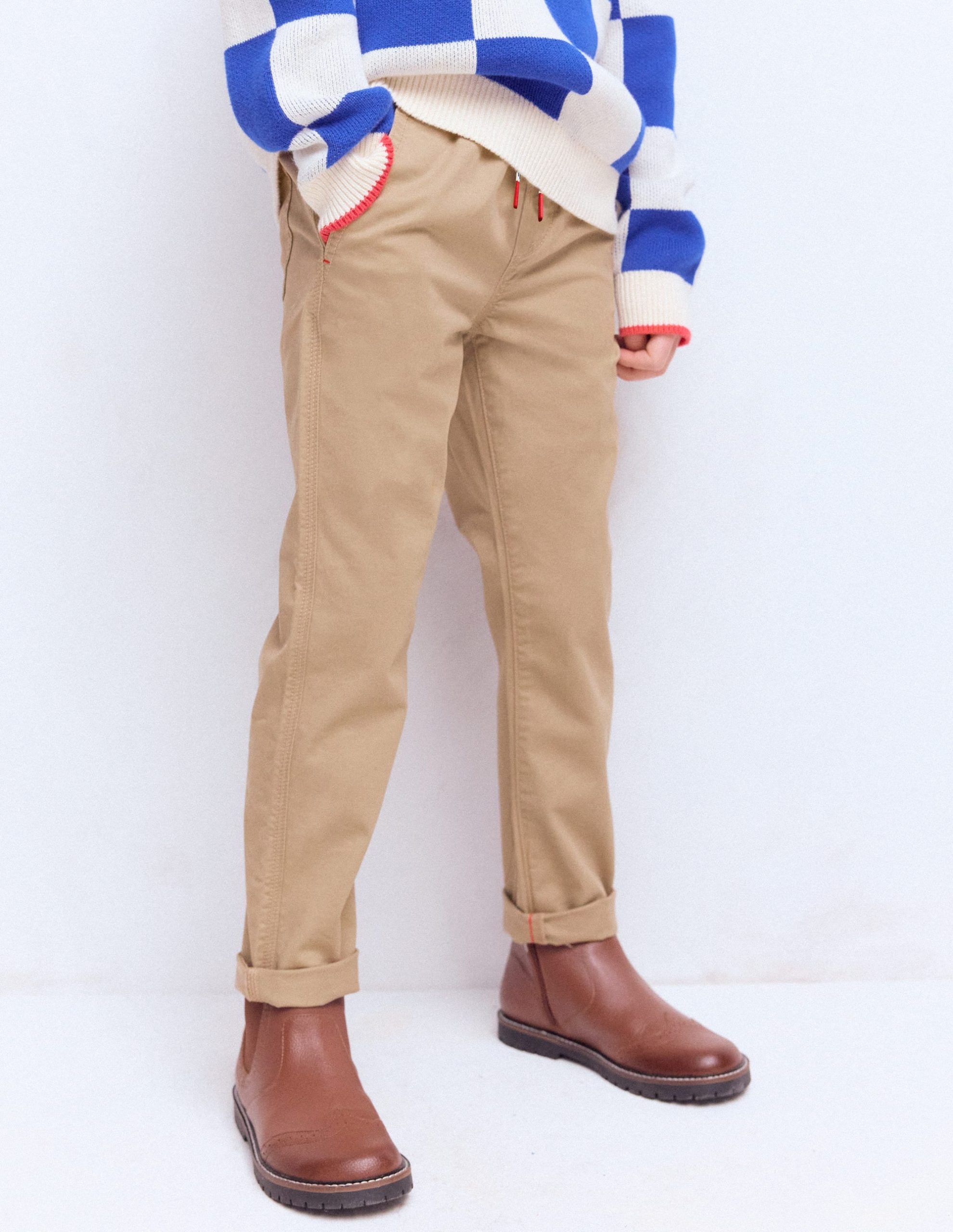 Slim Pull-on Pants-Greige - Image 4