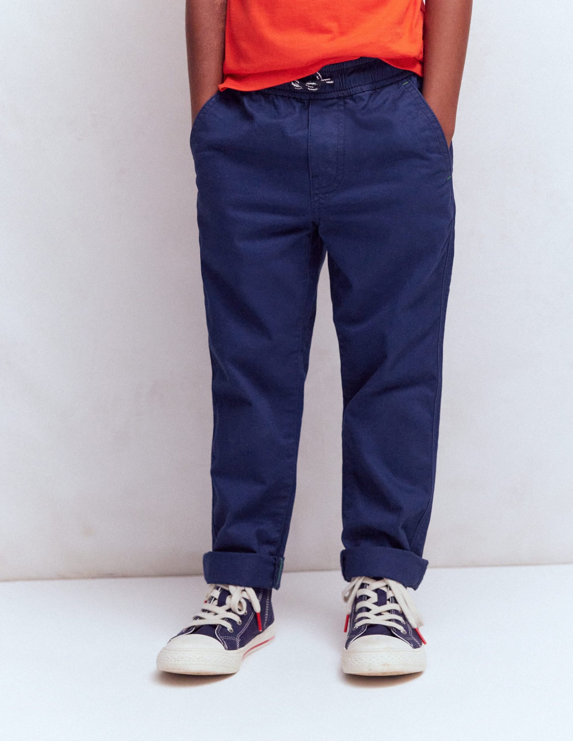 Slim Pull-on Pants-College Navy - Image 3