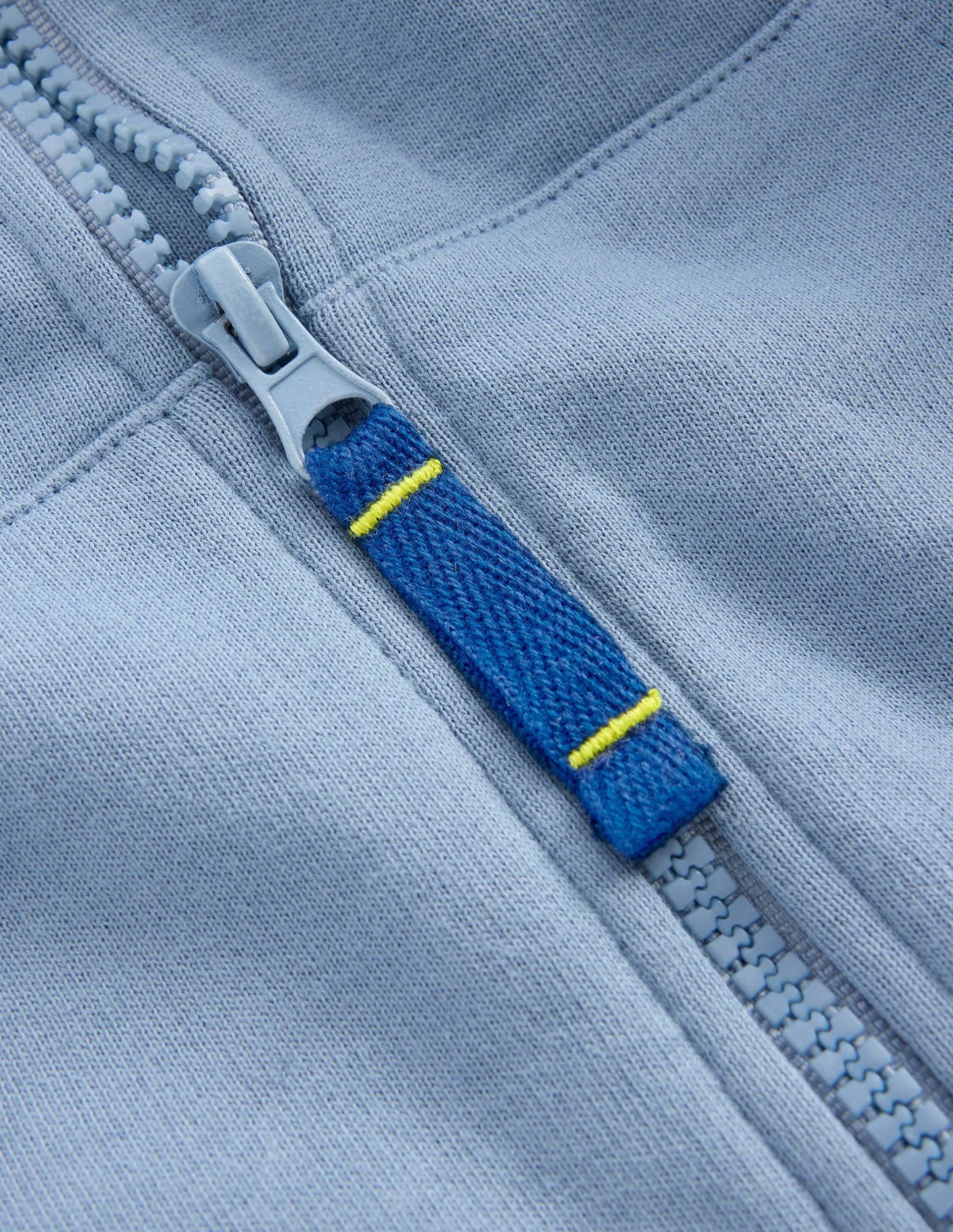 Tape Detail Zip-through Hoody-French Blue - Image 4