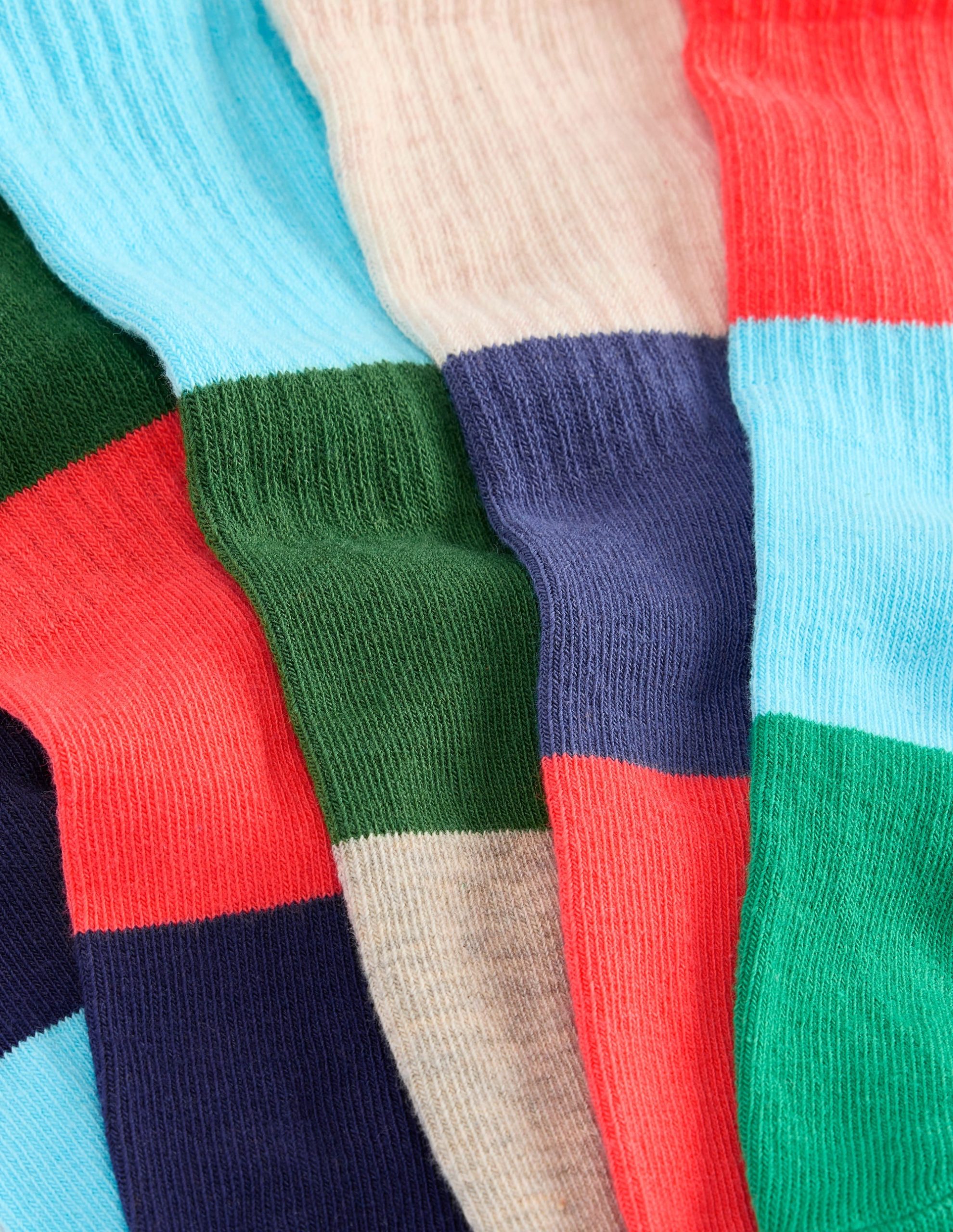 Boys Ribbed Socks 5 Pack-Colour Block - Image 2