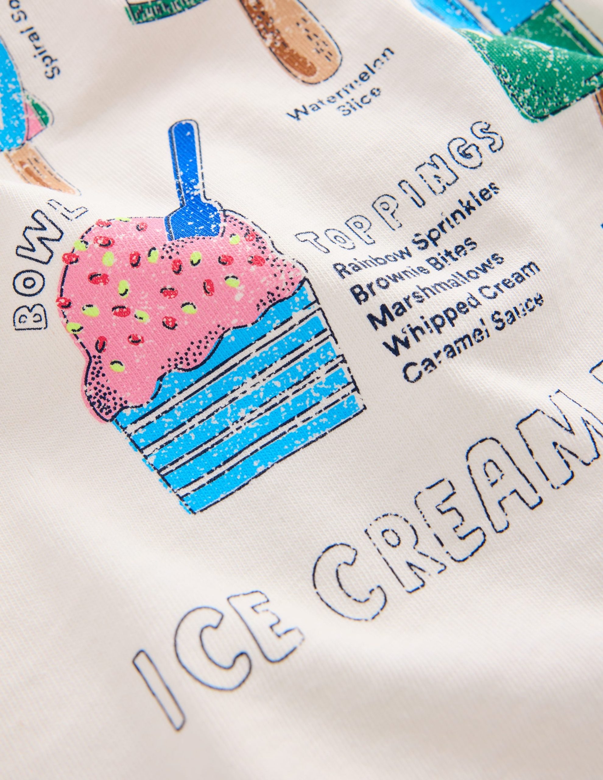 Short Sleeve Graphic T-shirt-Soft Ivory Ice Creams - Image 3