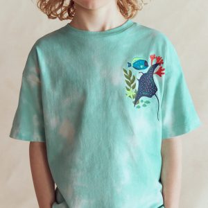 Front & Back Graphic T-shirt-Tie Dye Coral Reef