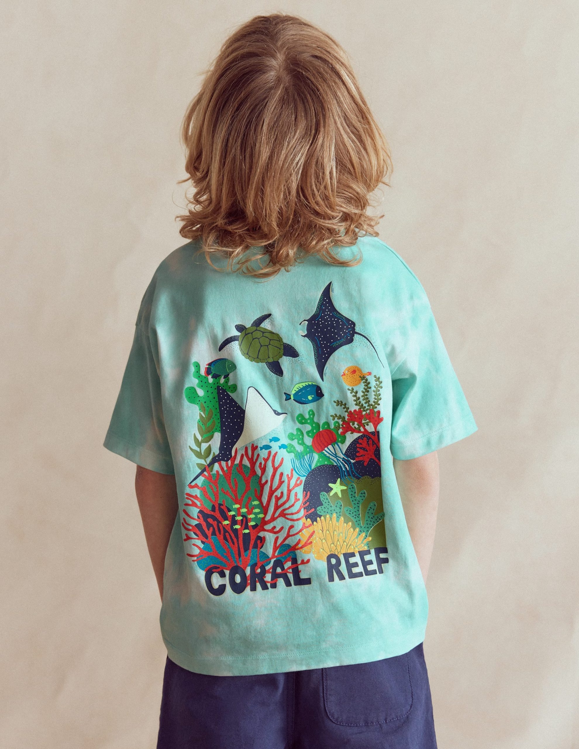 Front & Back Graphic T-shirt-Tie Dye Coral Reef - Image 2