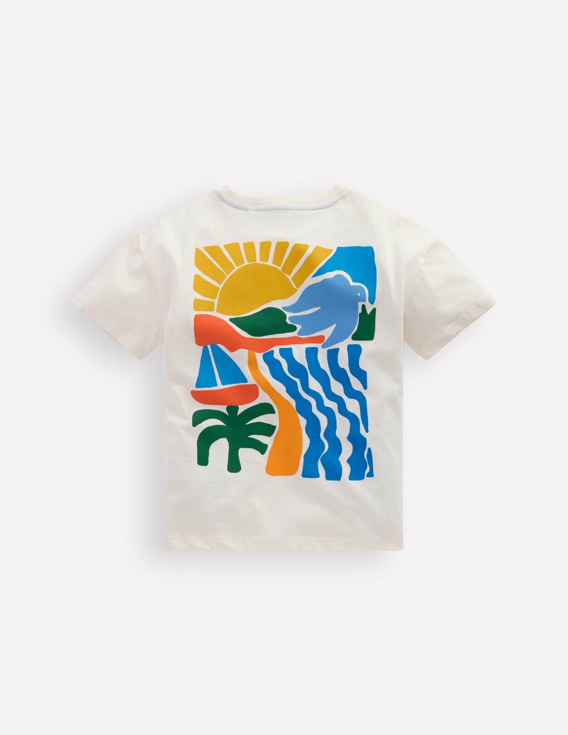 Front & Back Graphic T-shirt-Soft Ivory Sun Scape - Image 4