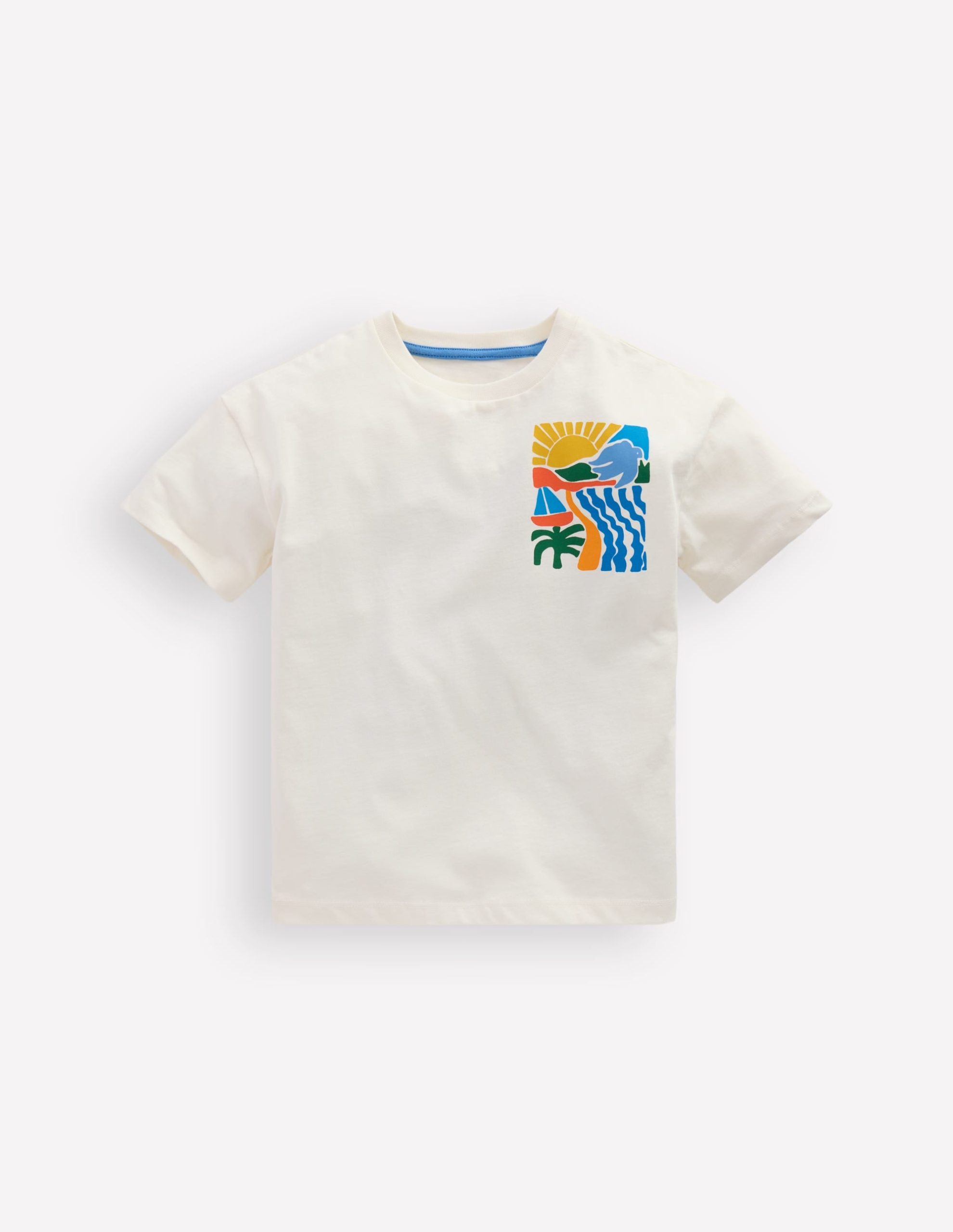 Front & Back Graphic T-shirt-Soft Ivory Sun Scape - Image 3