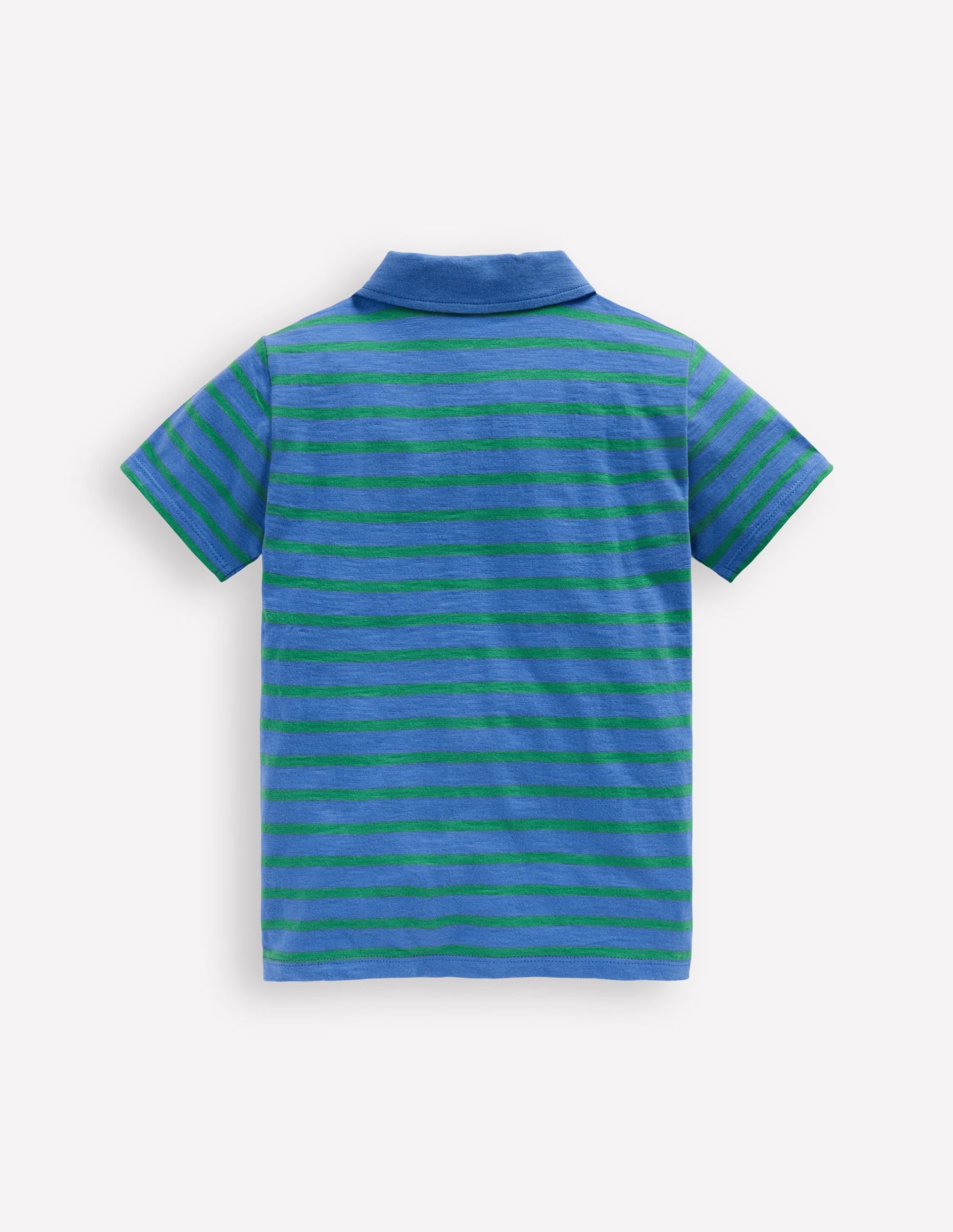 Slub Polo Shirt-Regatta Blue/Shamrock Green - Image 2