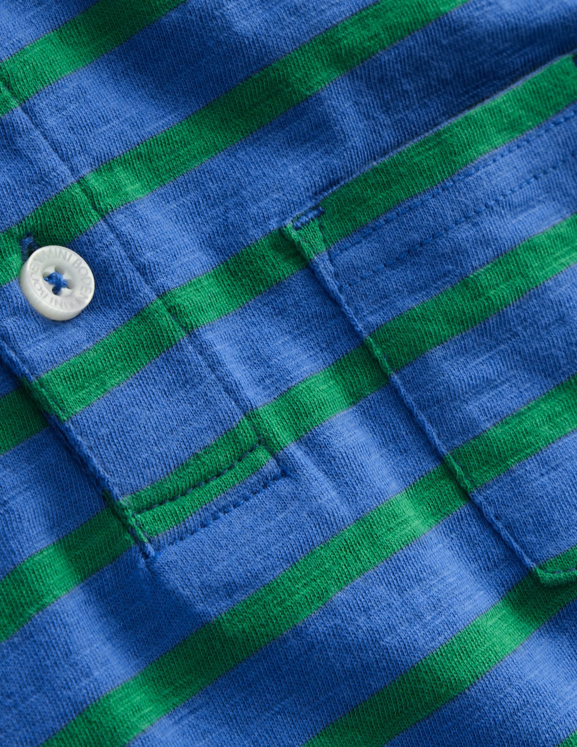 Slub Polo Shirt-Regatta Blue/Shamrock Green - Image 3