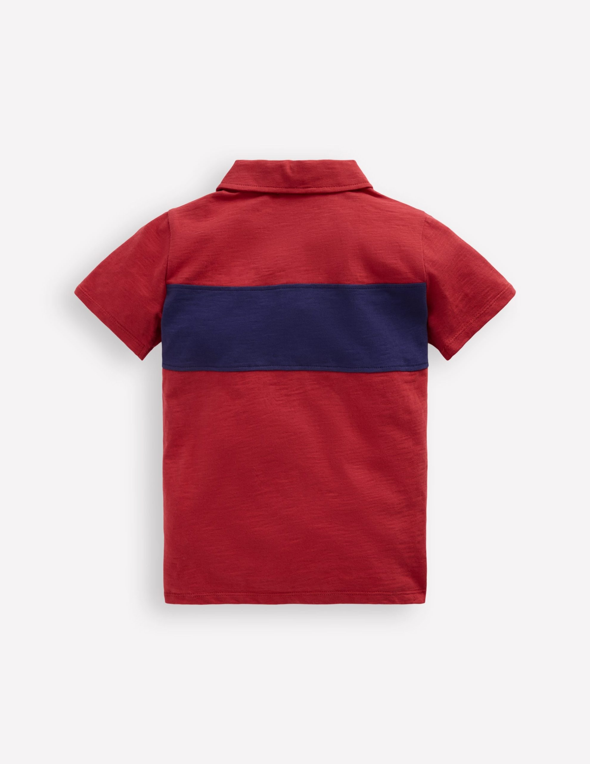 Slub Polo Shirt-Jam Red / College Navy - Image 3