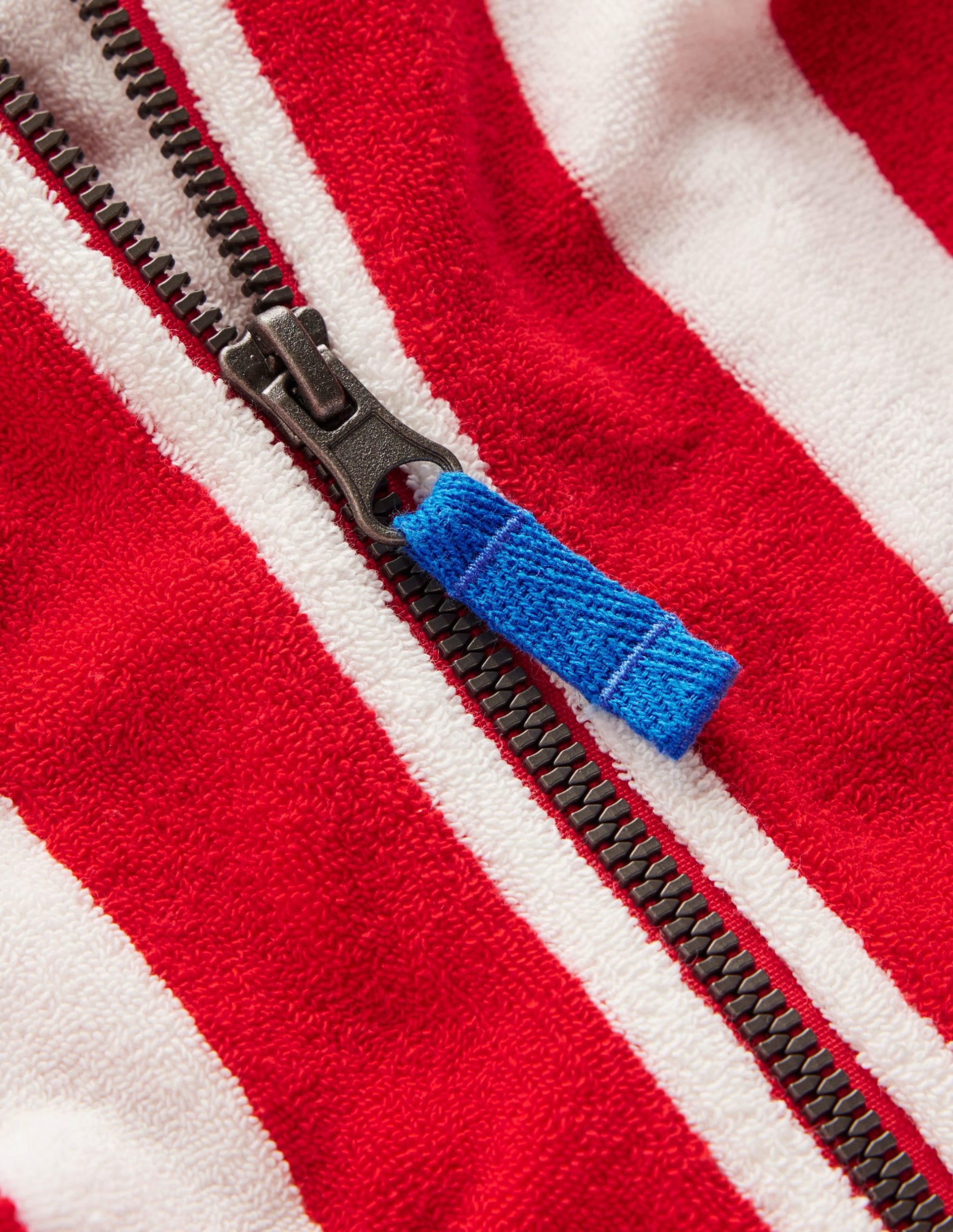 Towelling Zip-Up Throw-On-Red Stripe - Image 3