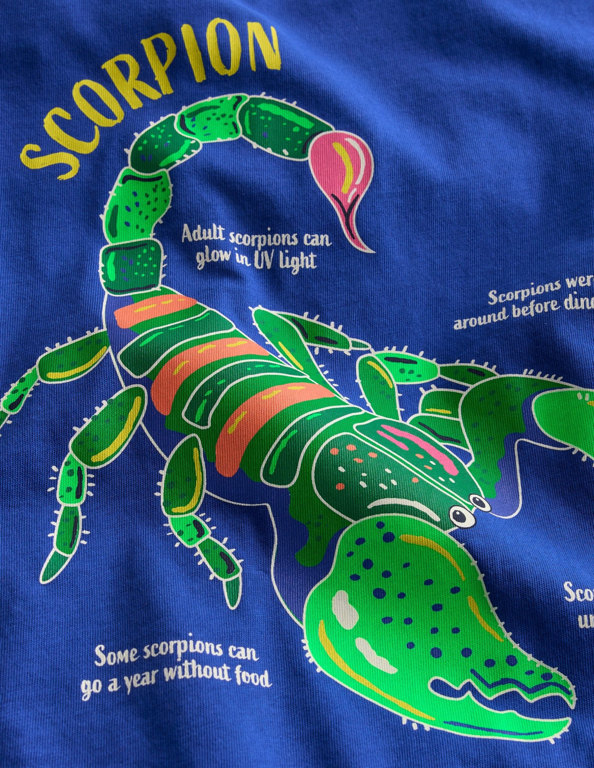 Glow-In-The-Dark T-shirt-Bright Blue Scorpion - Image 3