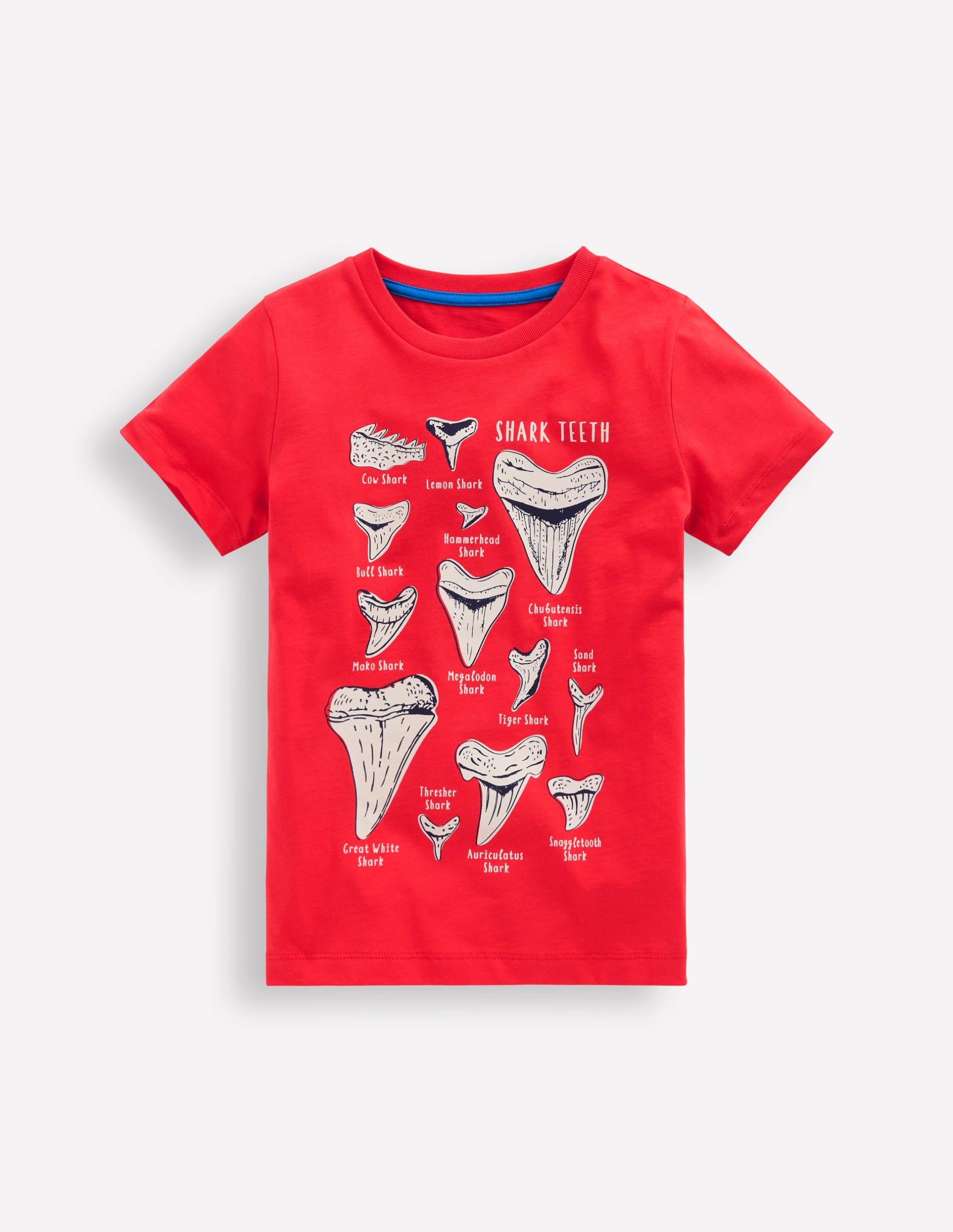 Glow-In-The-Dark T-shirt-Hot Coral Sharks Teeth