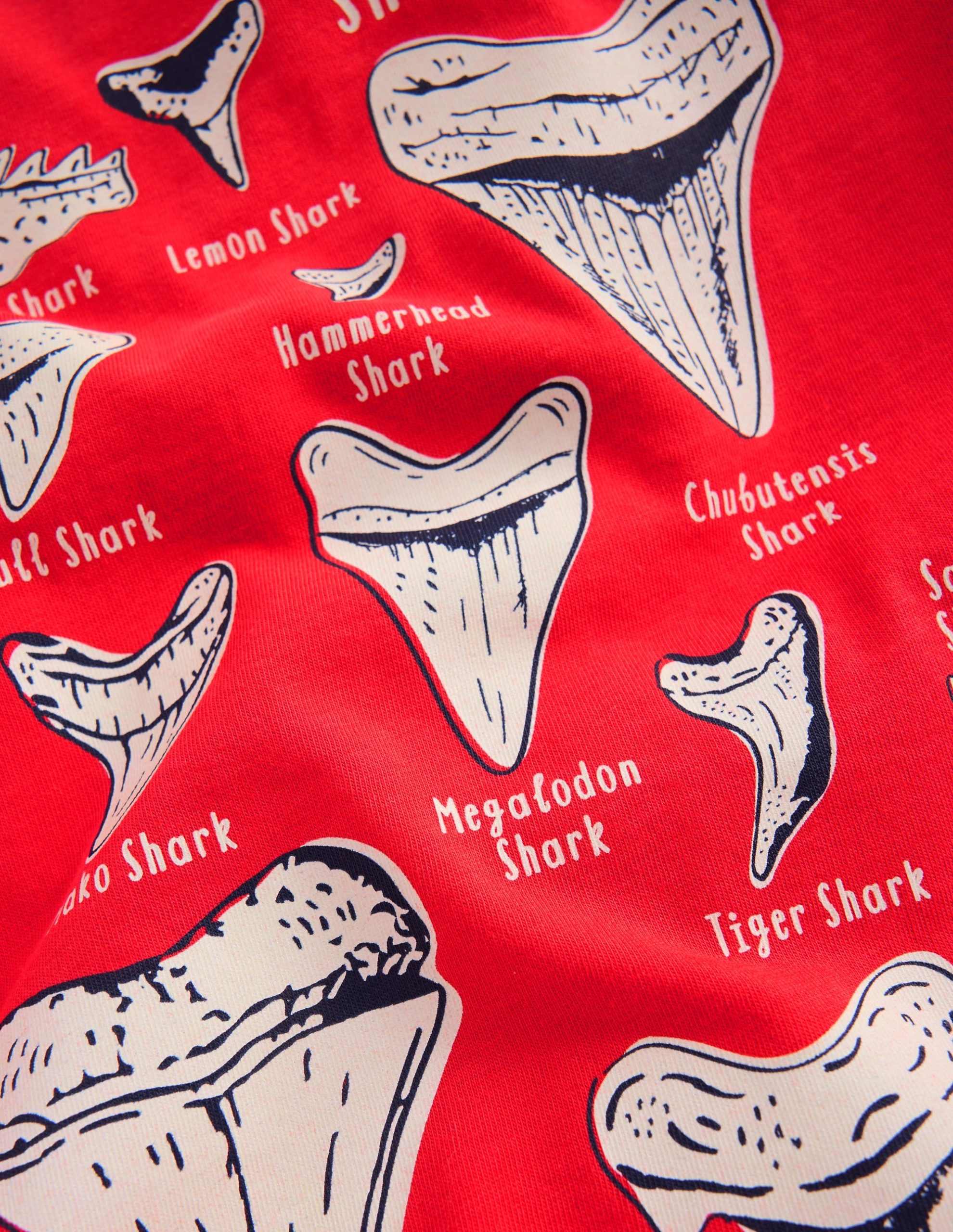 Glow-In-The-Dark T-shirt-Hot Coral Sharks Teeth - Image 3