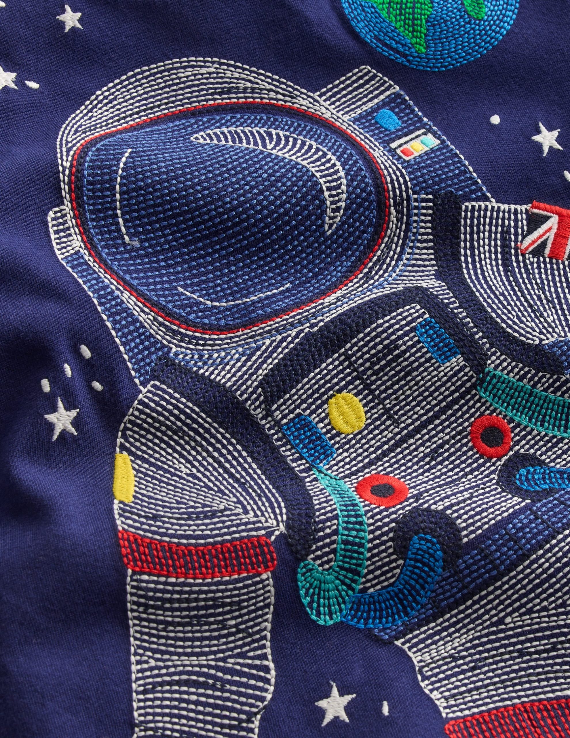 Glow Superstitch T-shirt-College Navy Spaceman - Image 3