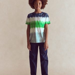 Tie Dye T-shirt-Blue Multi Stripe