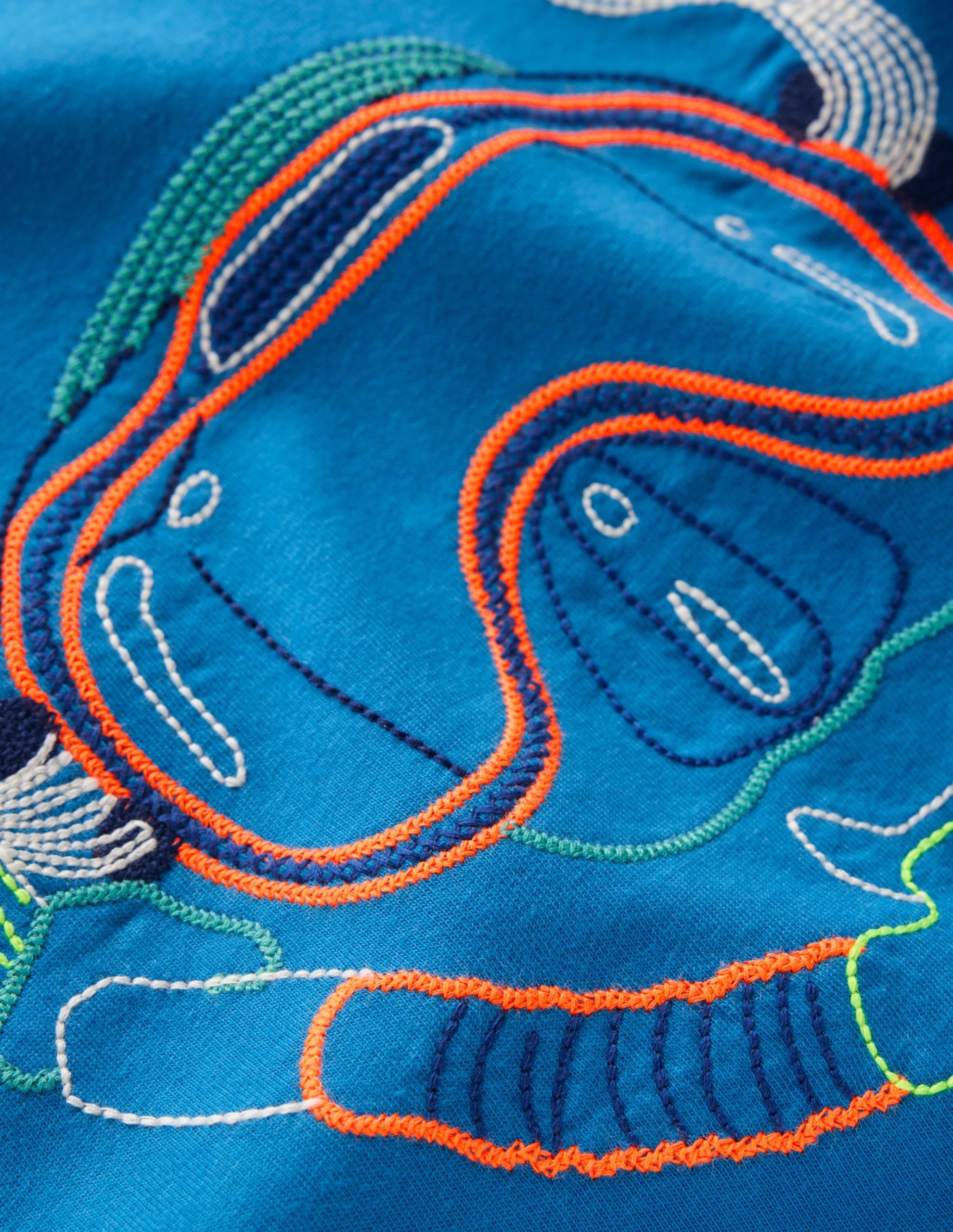 Linear Stitch T-shirt-Brilliant Blue Snorkel - Image 3