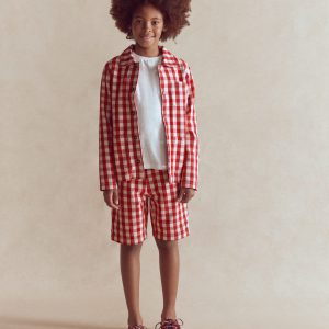 Twill Jacket-Red Gingham