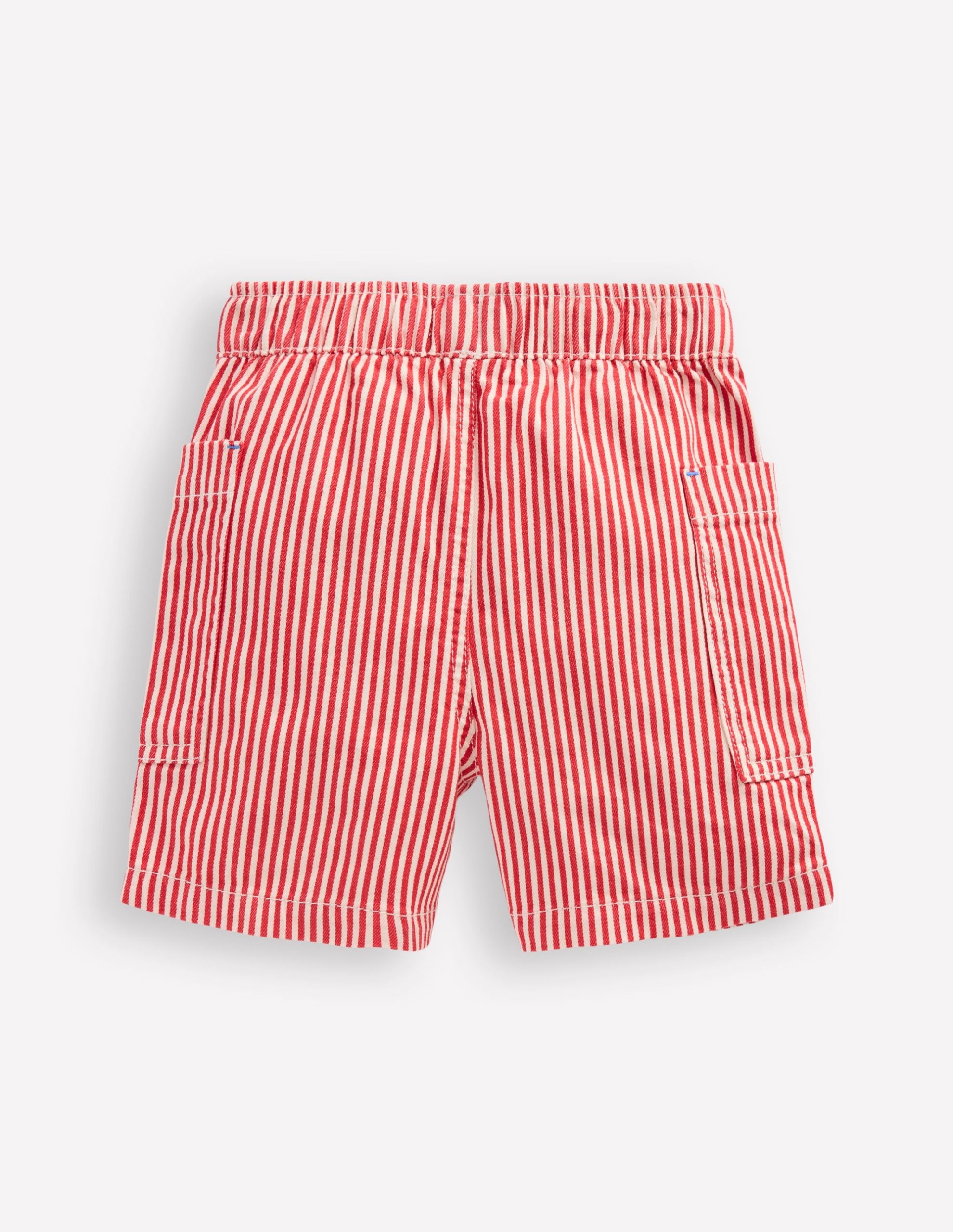 Cotton Pocket Shorts-Red Ticking - Image 2