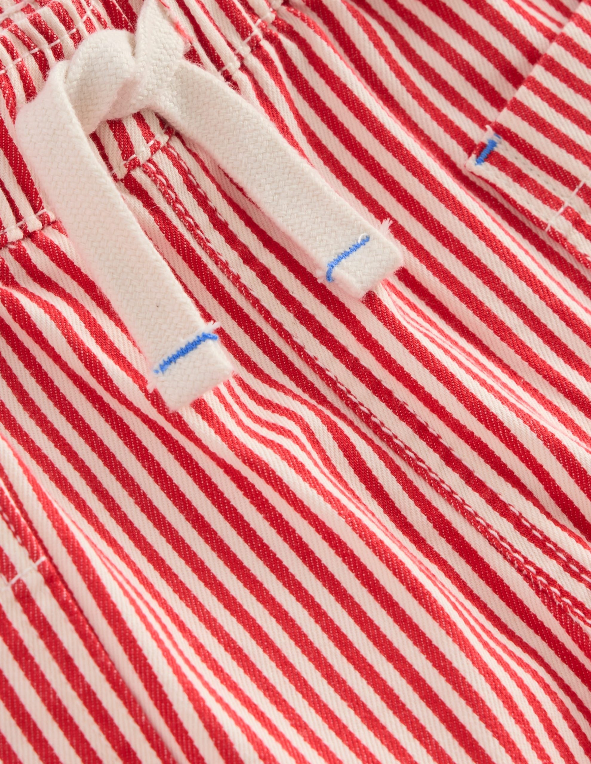 Cotton Pocket Shorts-Red Ticking - Image 3
