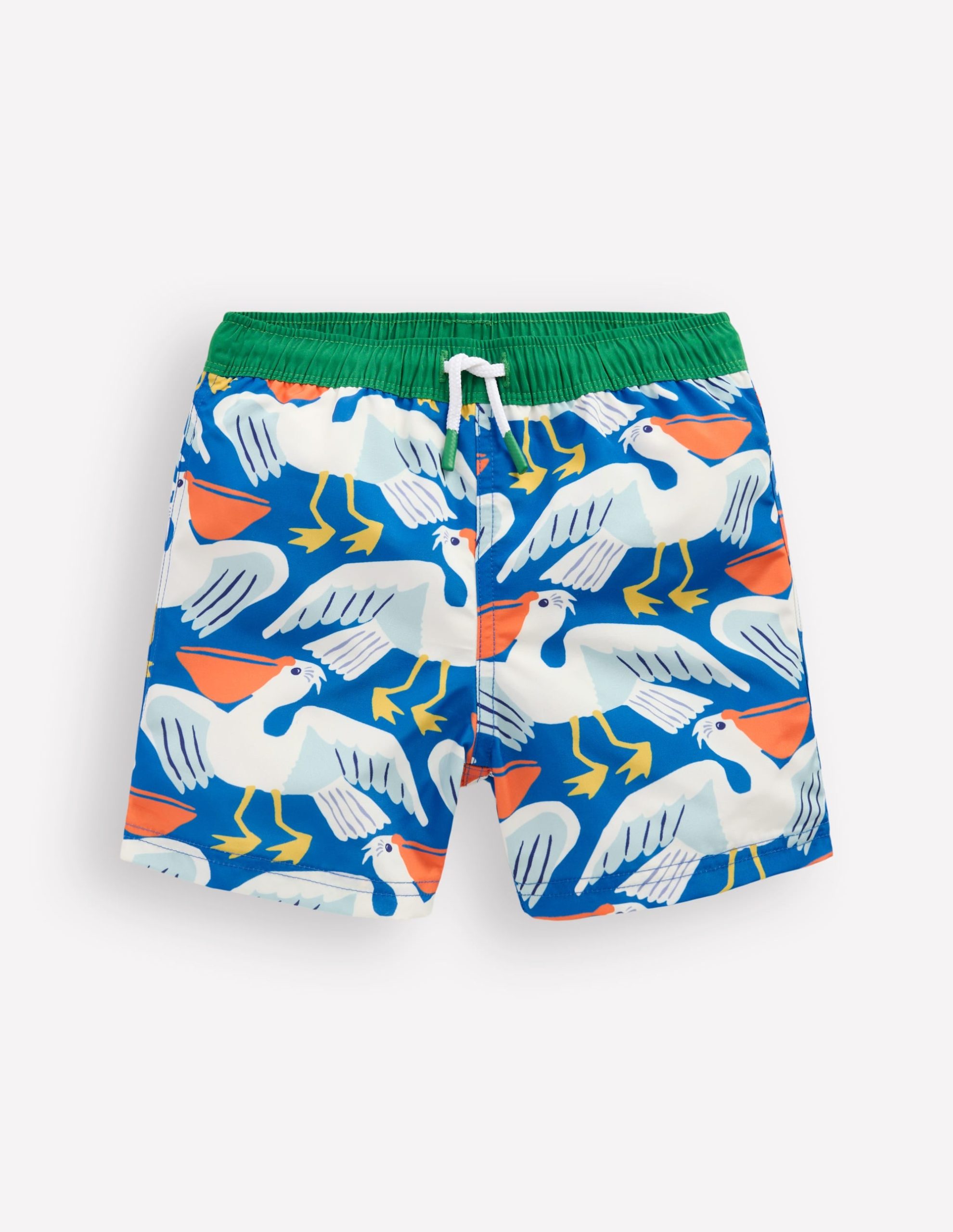 Swim Shorts-Kingfisher Blue Pelicans