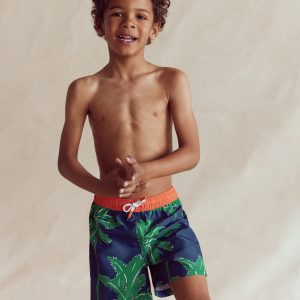 Swim Shorts-Starboard Blue Palm Trees