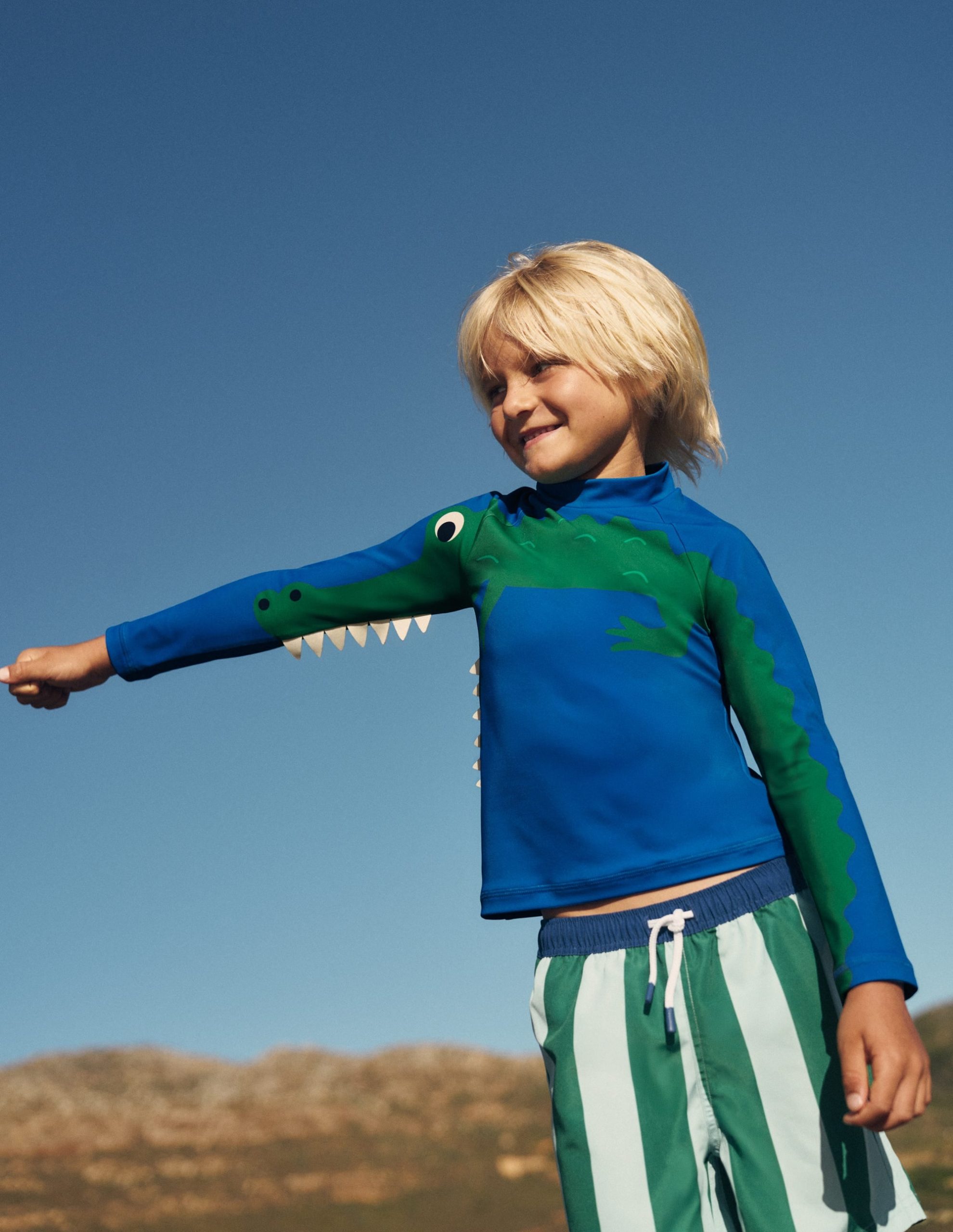 Sun Safe Fun Rash Vest-Blue Croc - Image 5