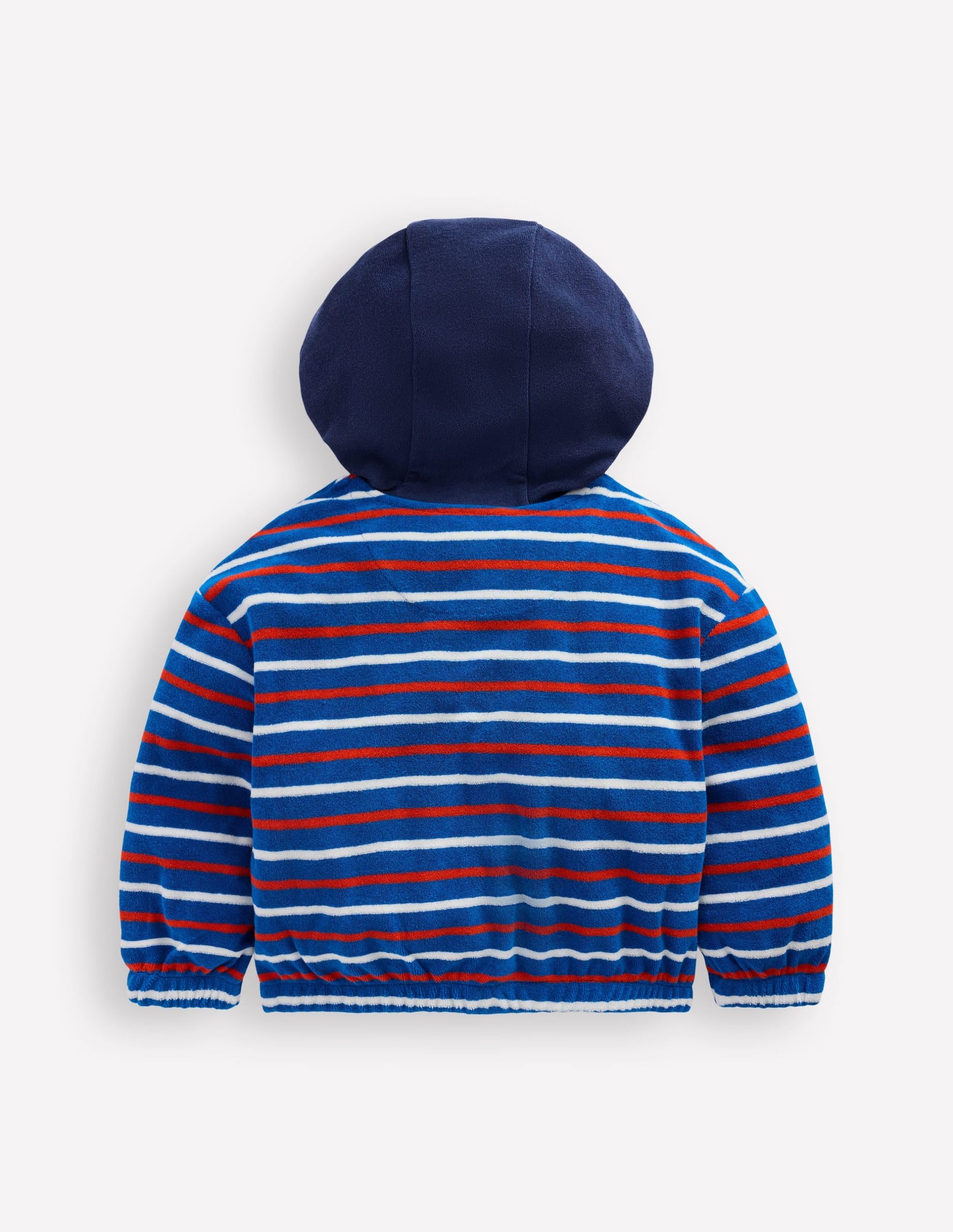 Towelling Zip-through Hoody-Blue Multi Stripe - Image 2