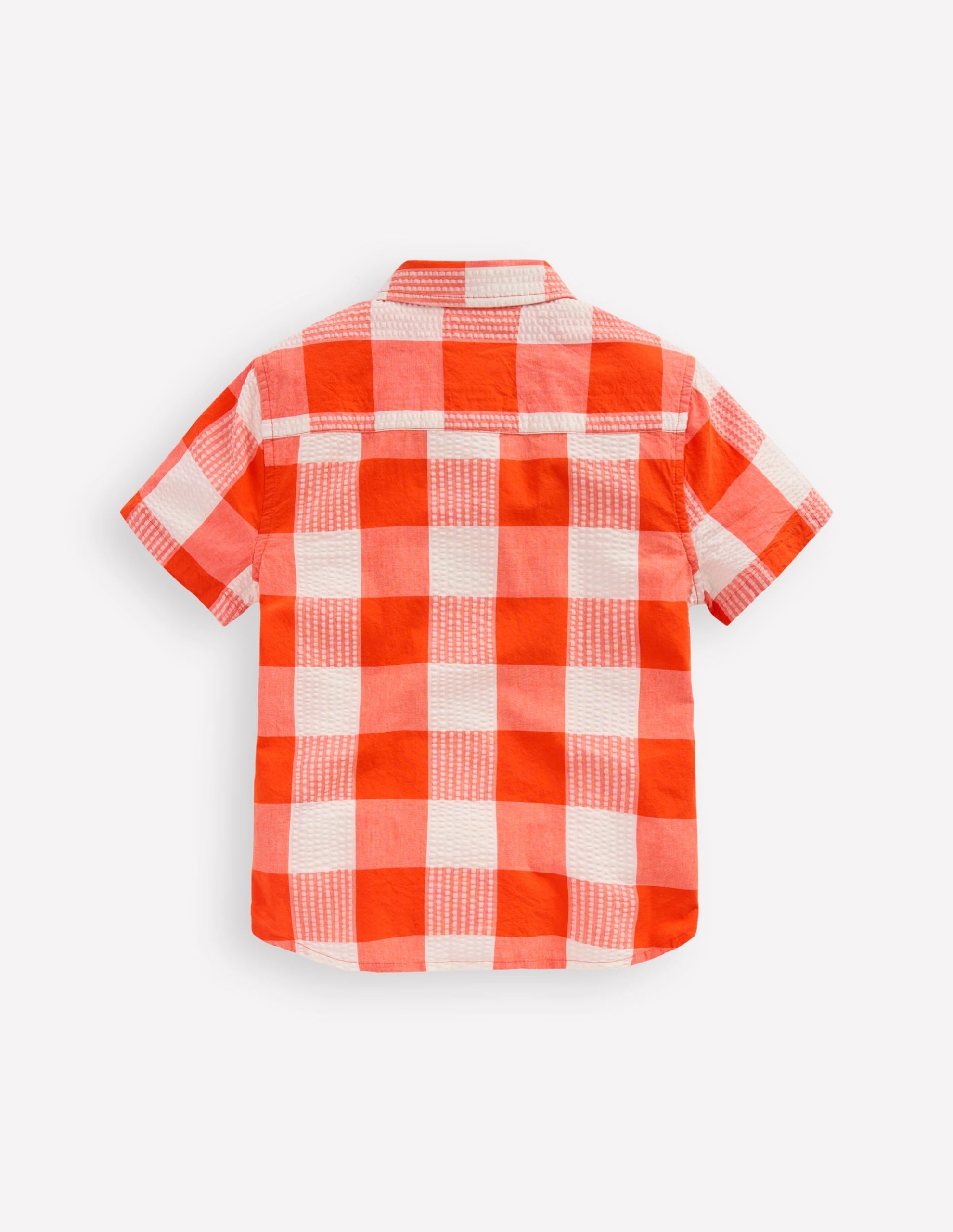 Cotton Gingham Shirt-Orange Seersucker - Image 2