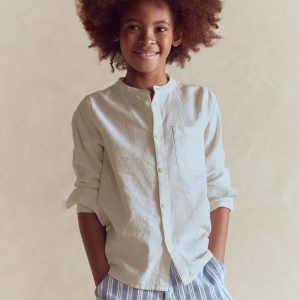 Grandad Shirt-Coconut milk