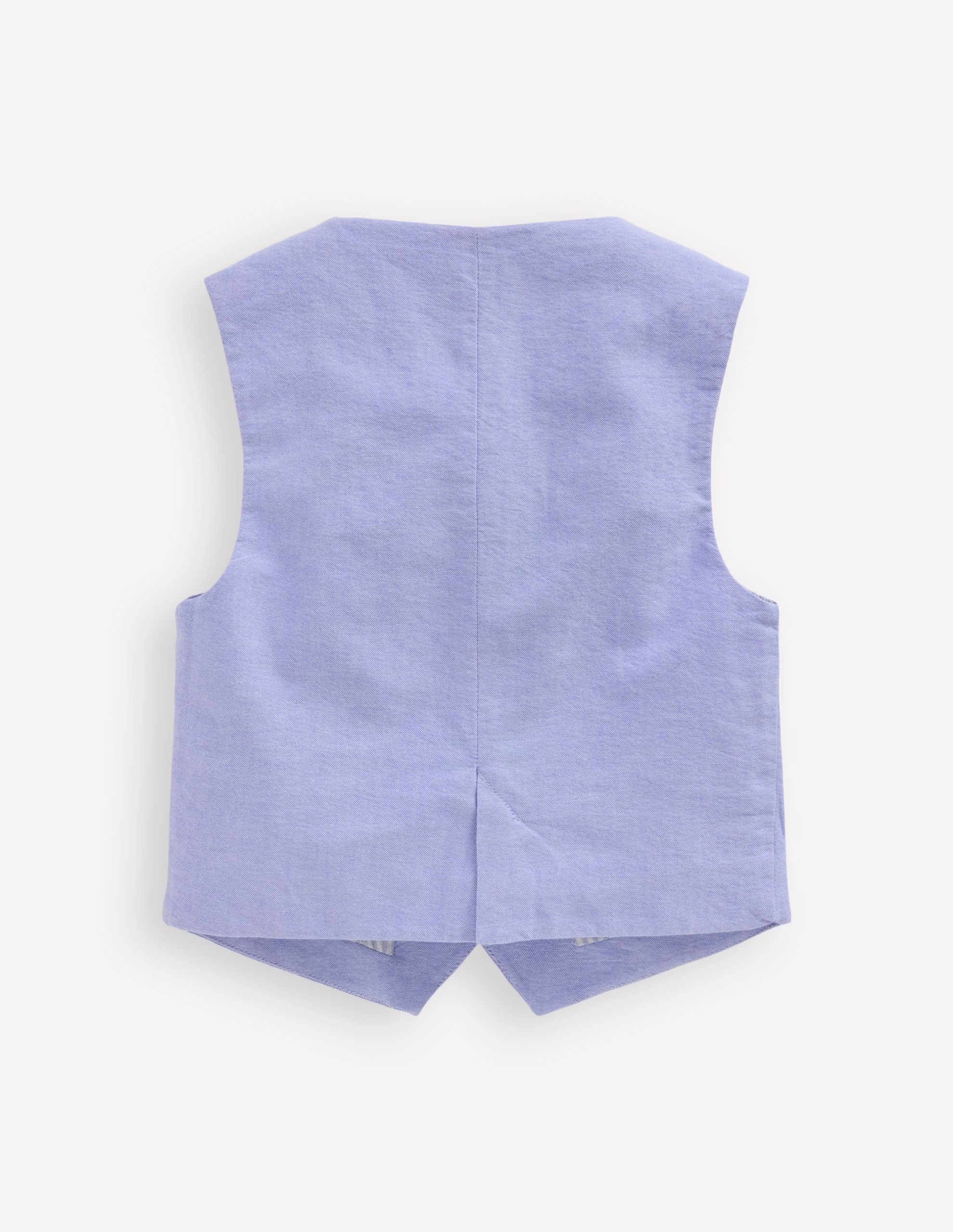 Cotton Oxford Waistcoat-Blue Oxford - Image 2