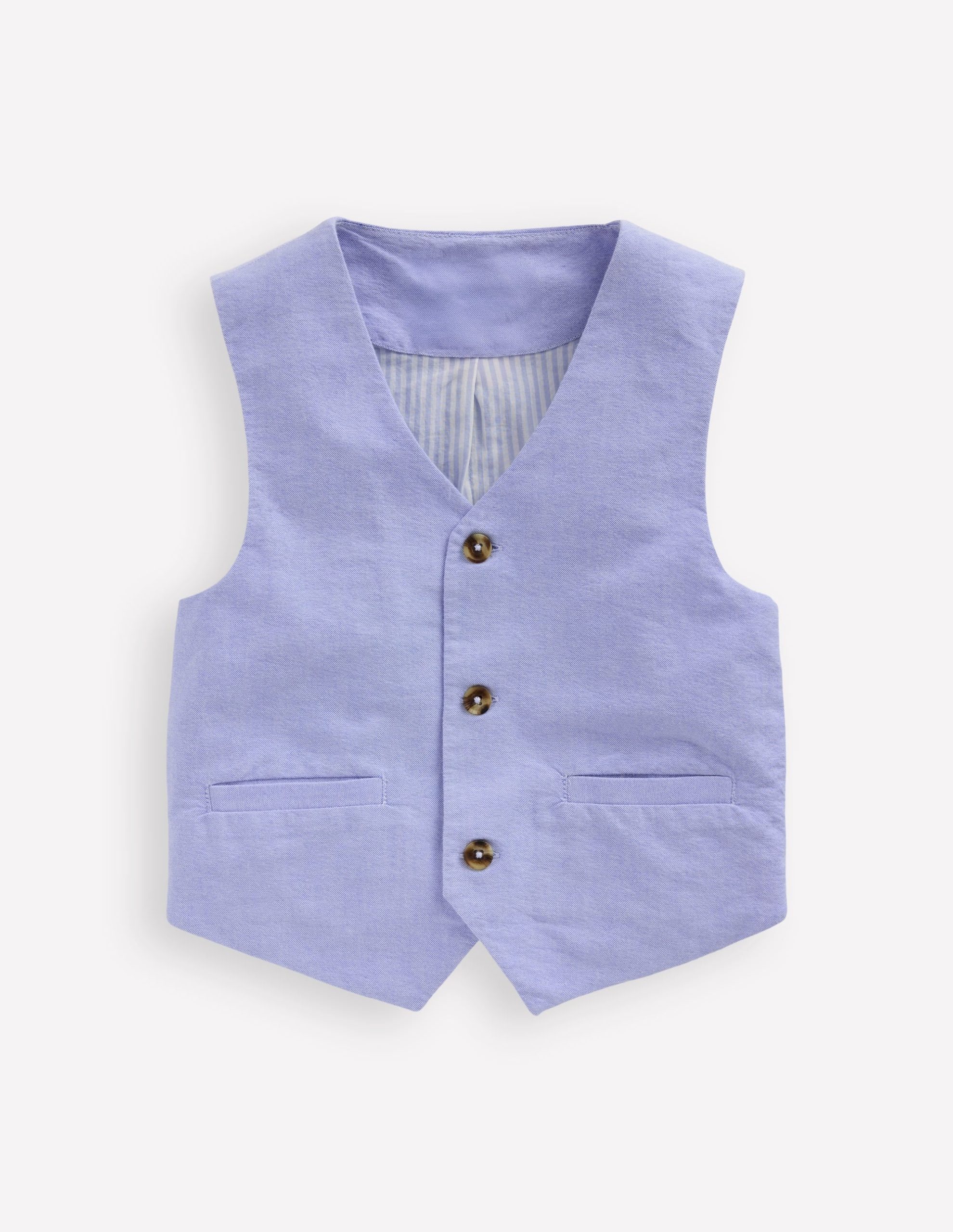 Cotton Oxford Waistcoat-Blue Oxford