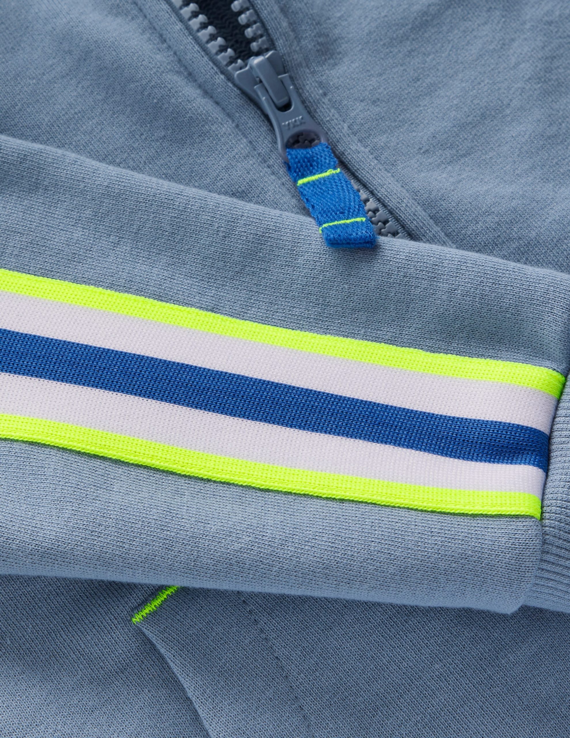 Tape Detail Zip-through Hoody-French Blue - Image 2