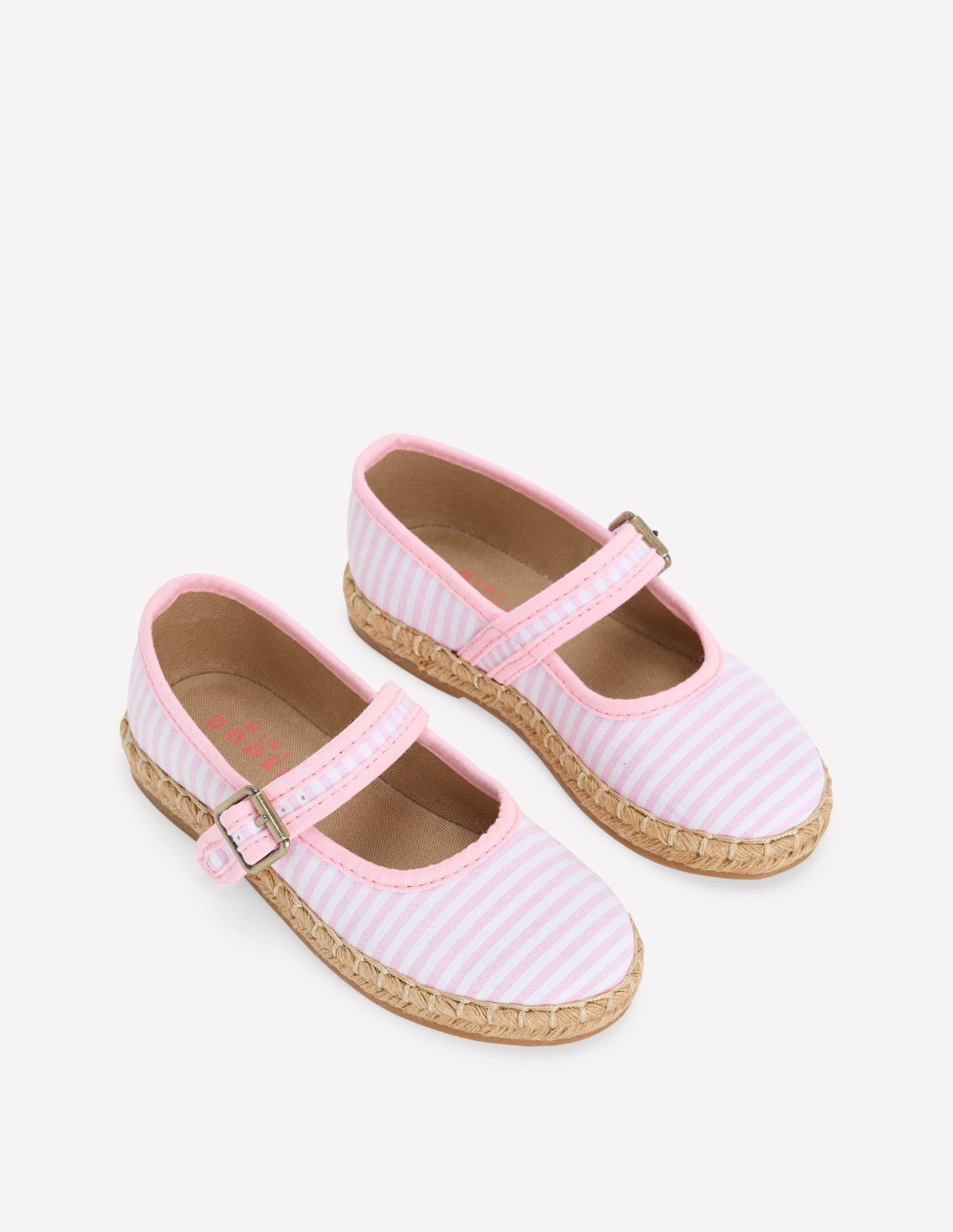 Espadrille Mary Janes-Sea Pink Ticking stripe - Image 2