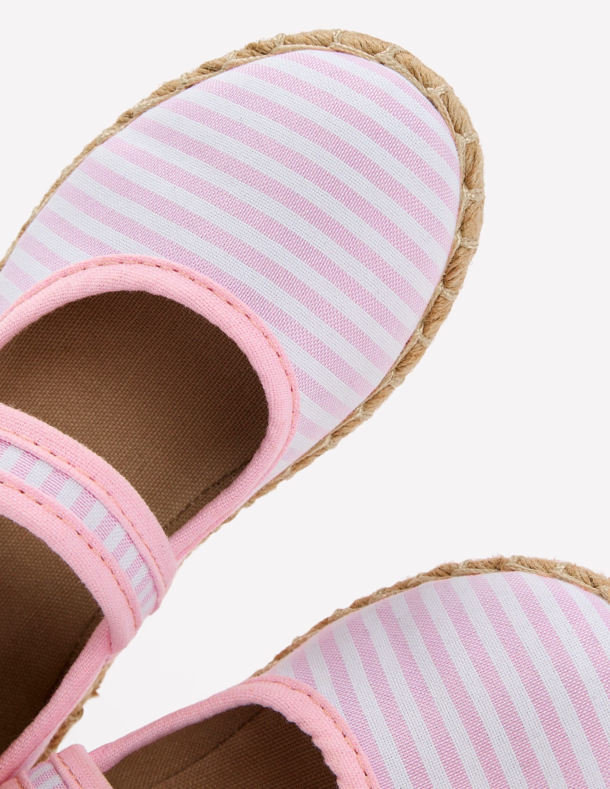 Espadrille Mary Janes-Sea Pink Ticking stripe - Image 3
