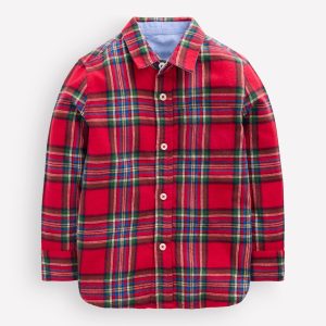 Cosy Cotton Check Shirt-Red Check
