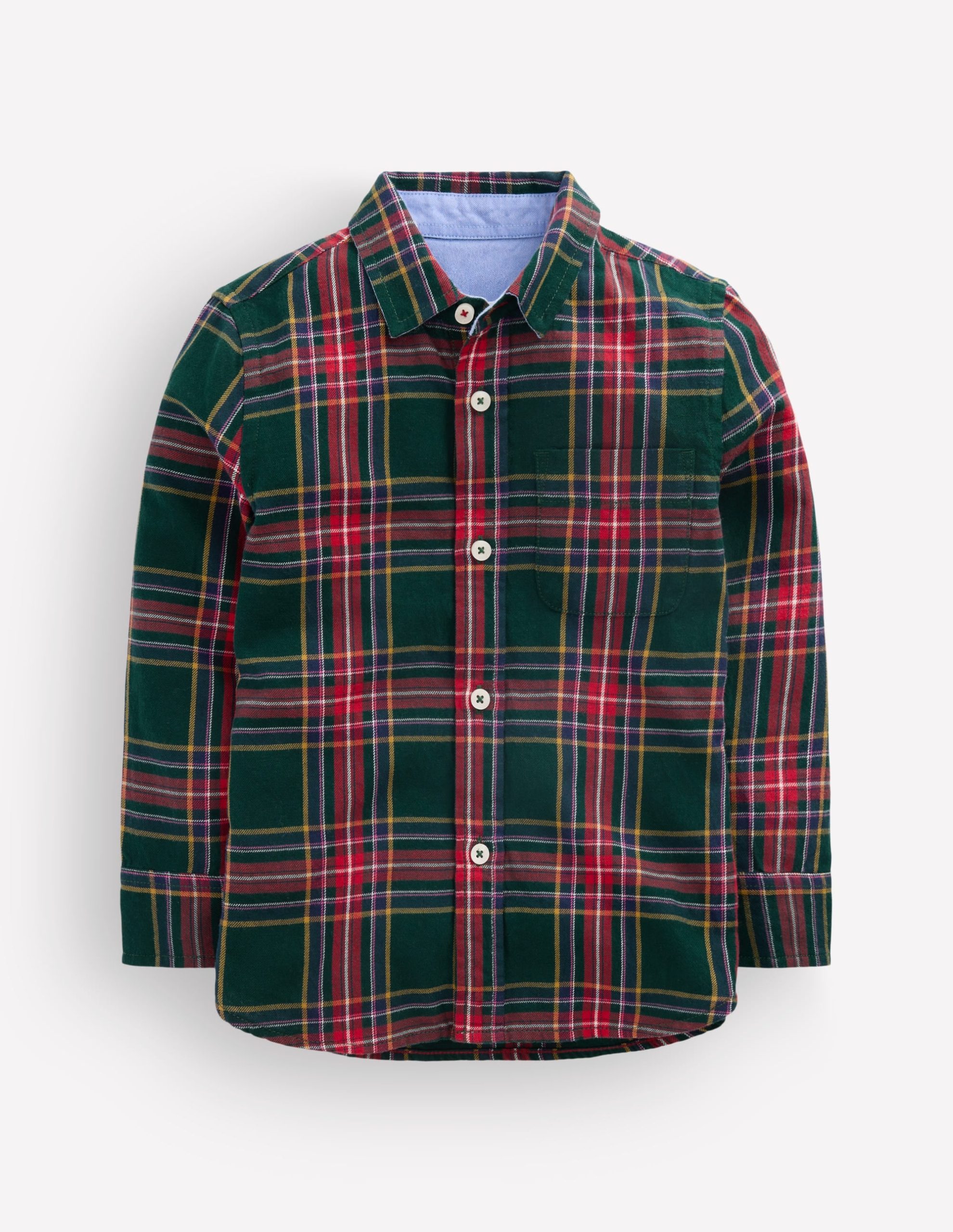 Cosy Cotton Check Shirt-Dark Green Check - Image 4