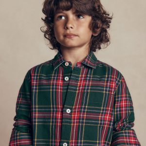 Cosy Cotton Check Shirt-Dark Green Check