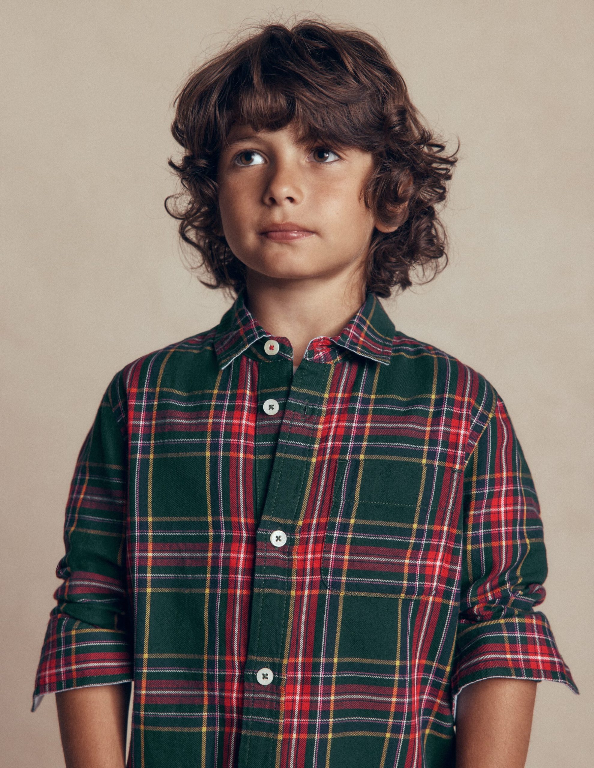 Cosy Cotton Check Shirt-Dark Green Check